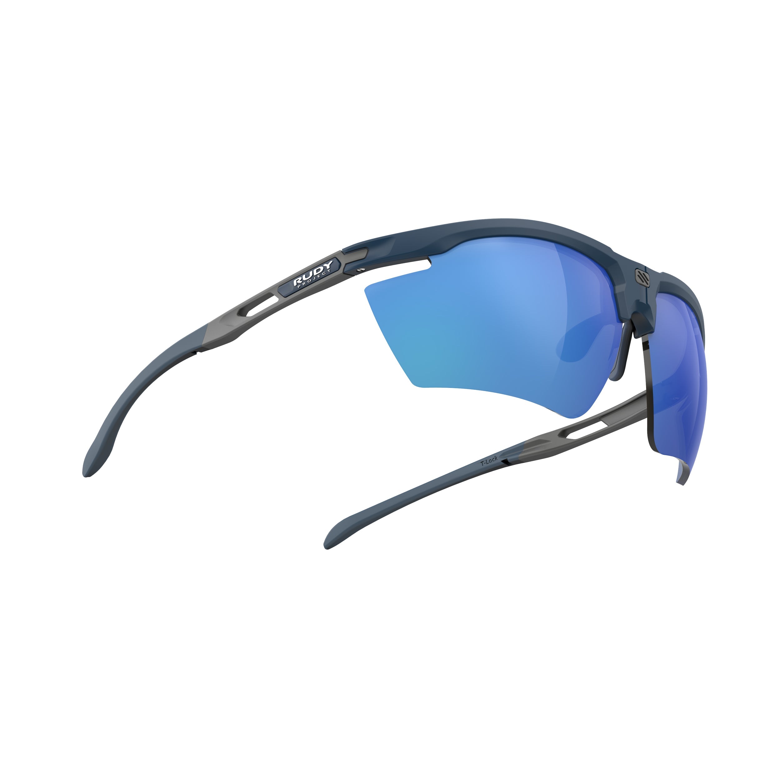 Rudy Project Magnus Blue Navy Matte mirrored multilaser blue hdr performance sunglasses – side view