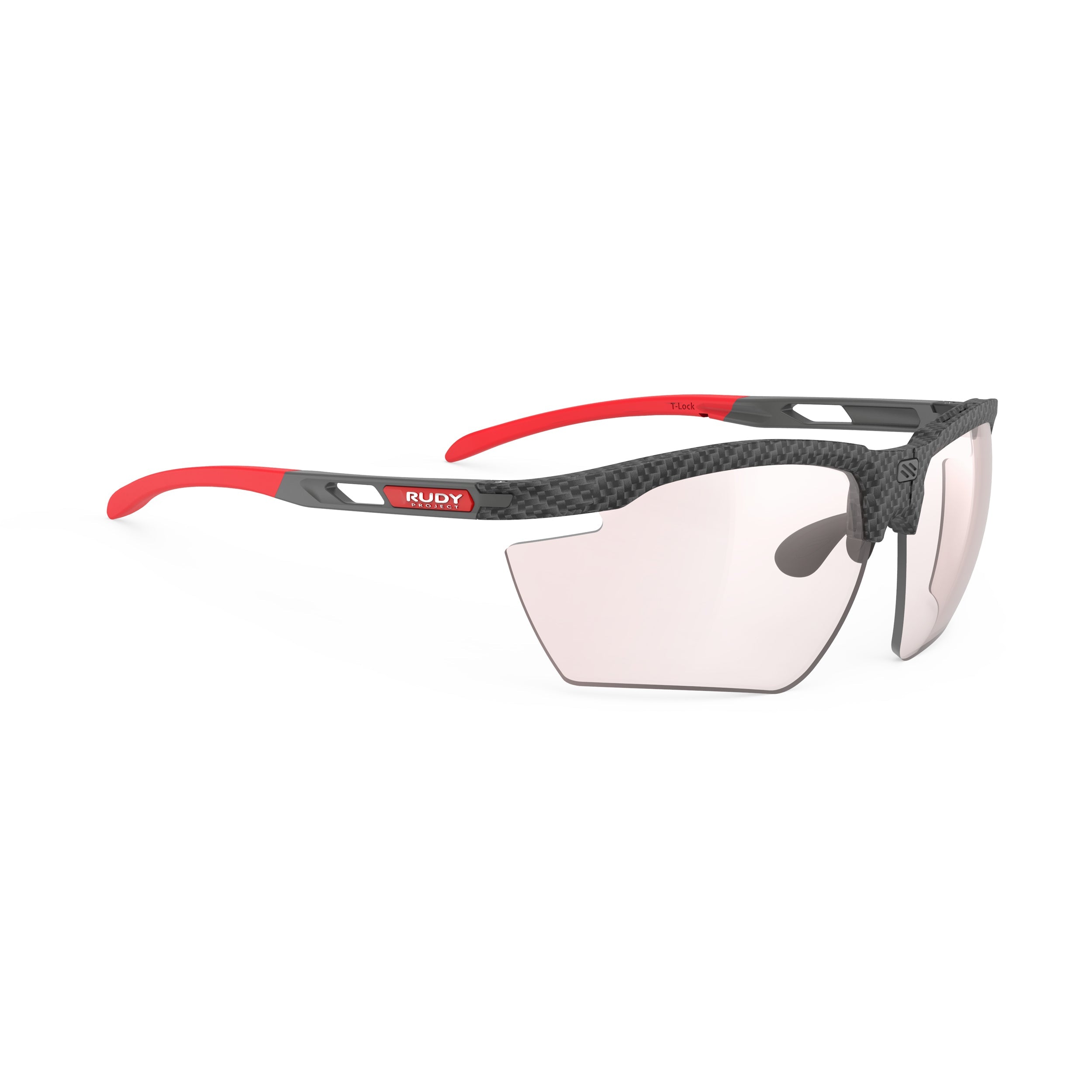 Rudy Project Magnus Carbonium Matte photochromic red performance sunglasses – front view
