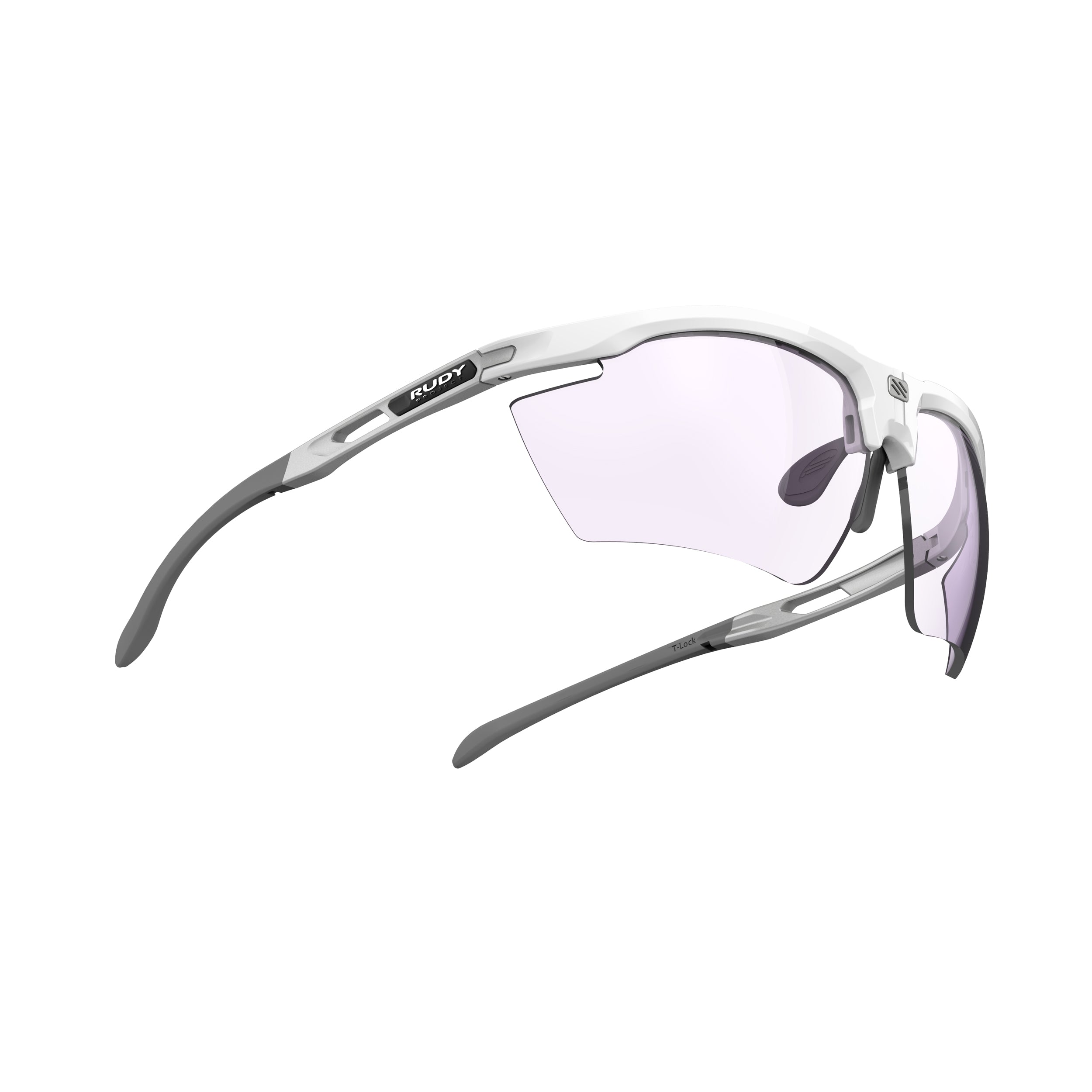 Rudy Project Magnus White Gloss photochromic laser purple hdr performance sunglasses – side view