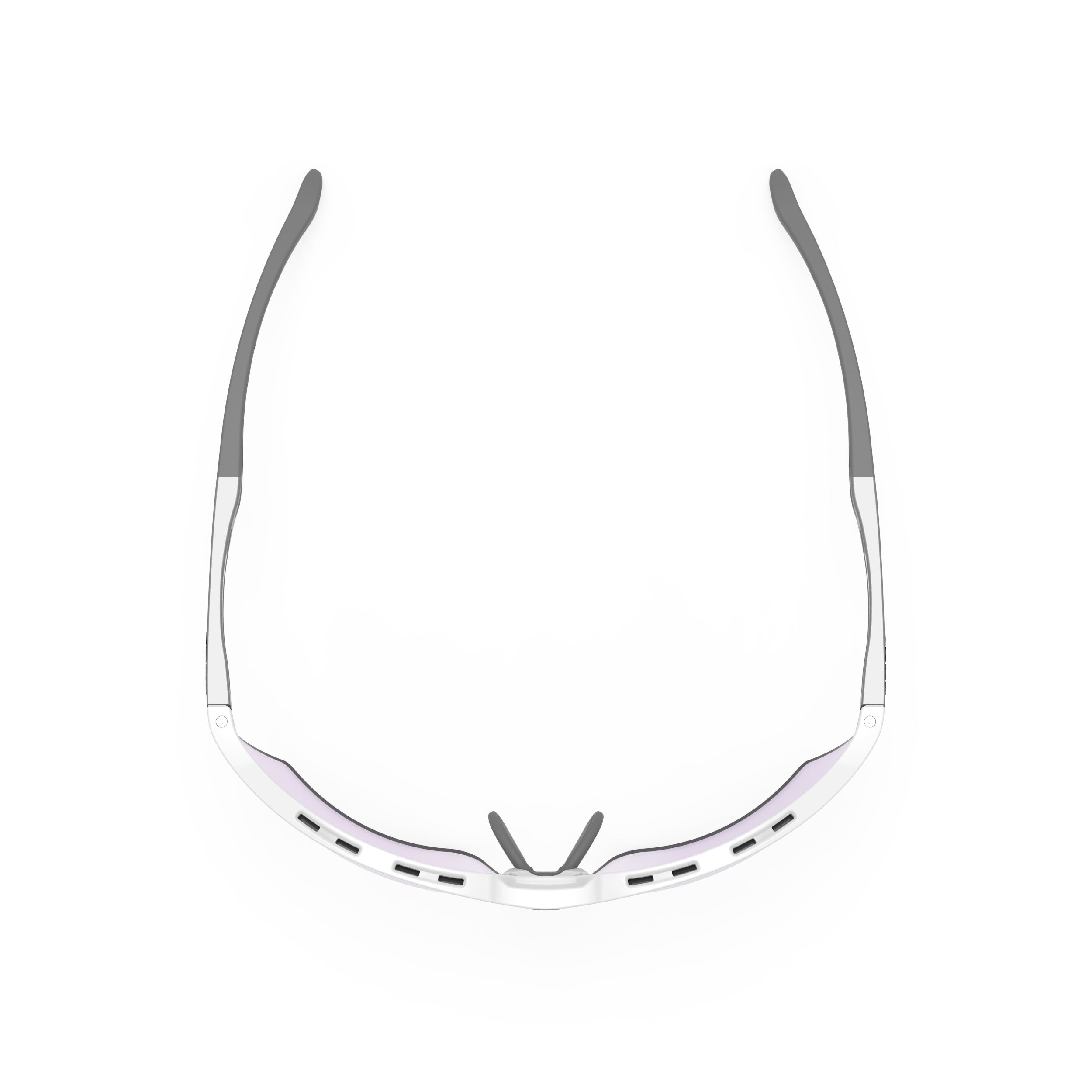 Rudy Project Magnus White Gloss photochromic laser purple hdr performance sunglasses – top view