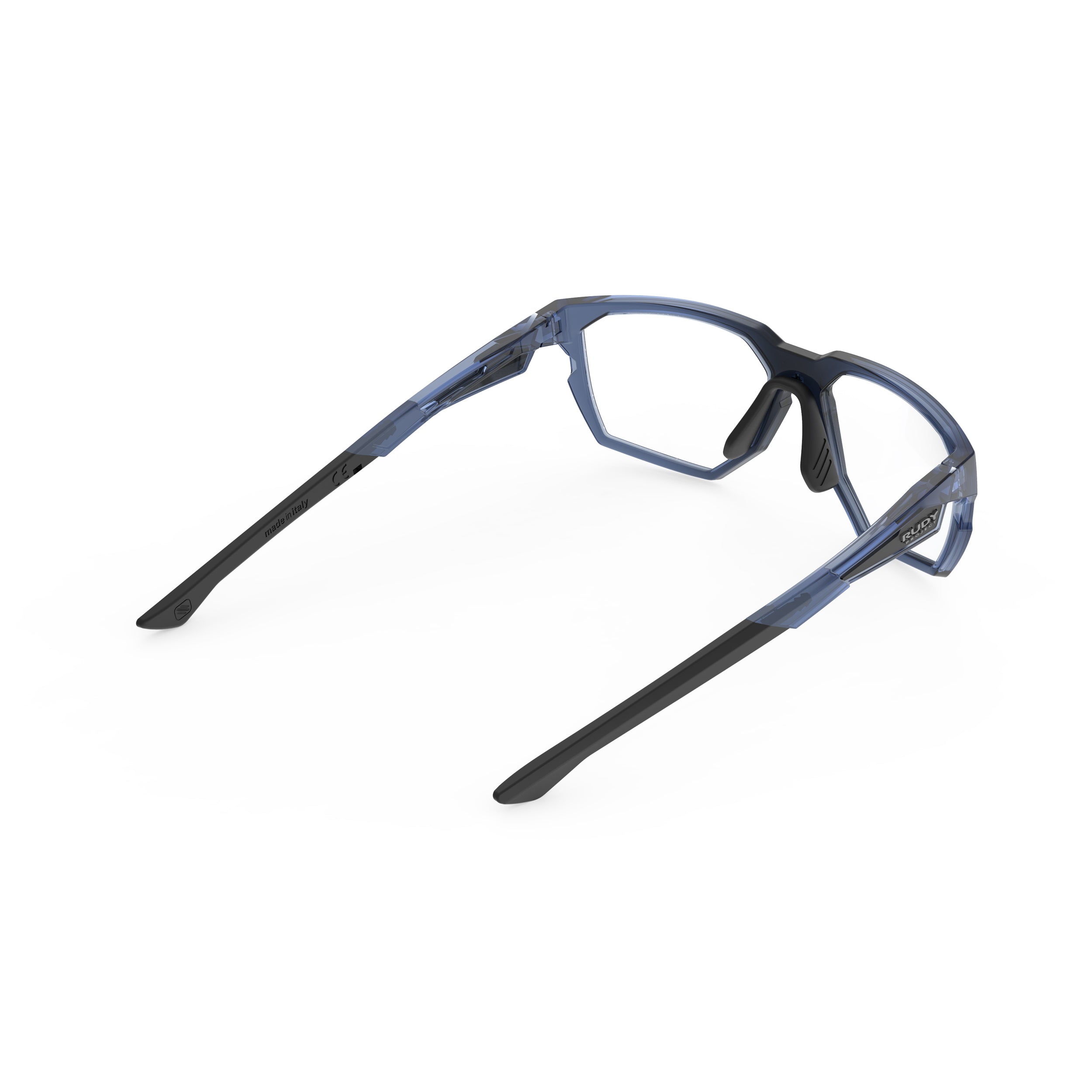 Rudy Project No Code Crystal Avio Gloss prescription sports glasses – rear view