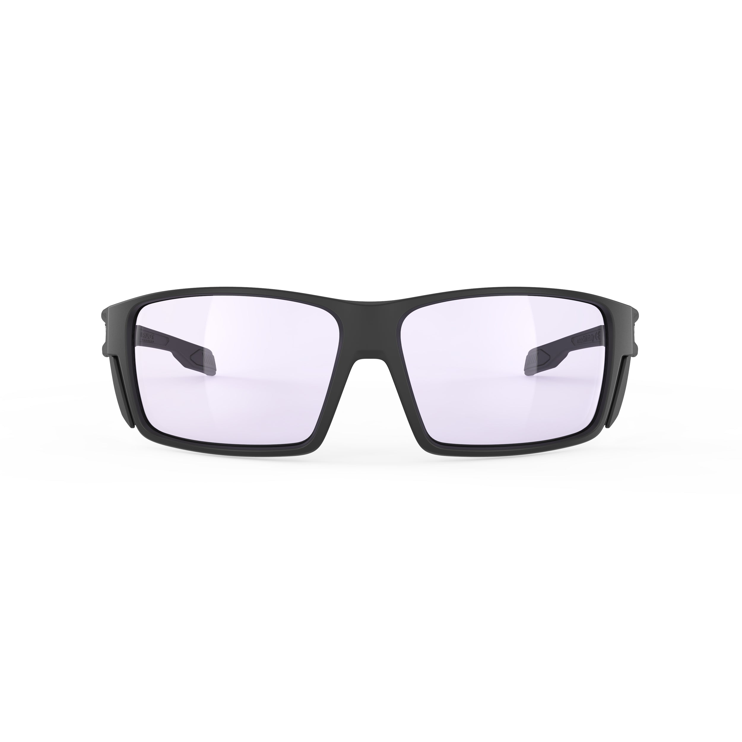 Rudy Project Nyad Black Matte photochromic laser purple hdr performance sunglasses – front view, alternate angle