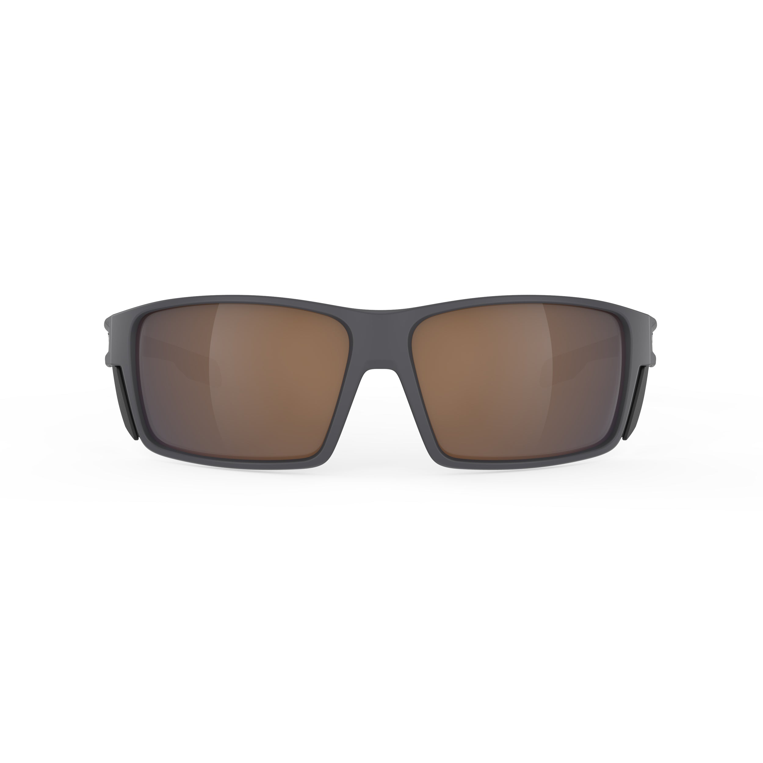 Rudy Project Nyad Charcoal Matte mirrored hi altitude brown performance sunglasses – front view, alternate angle