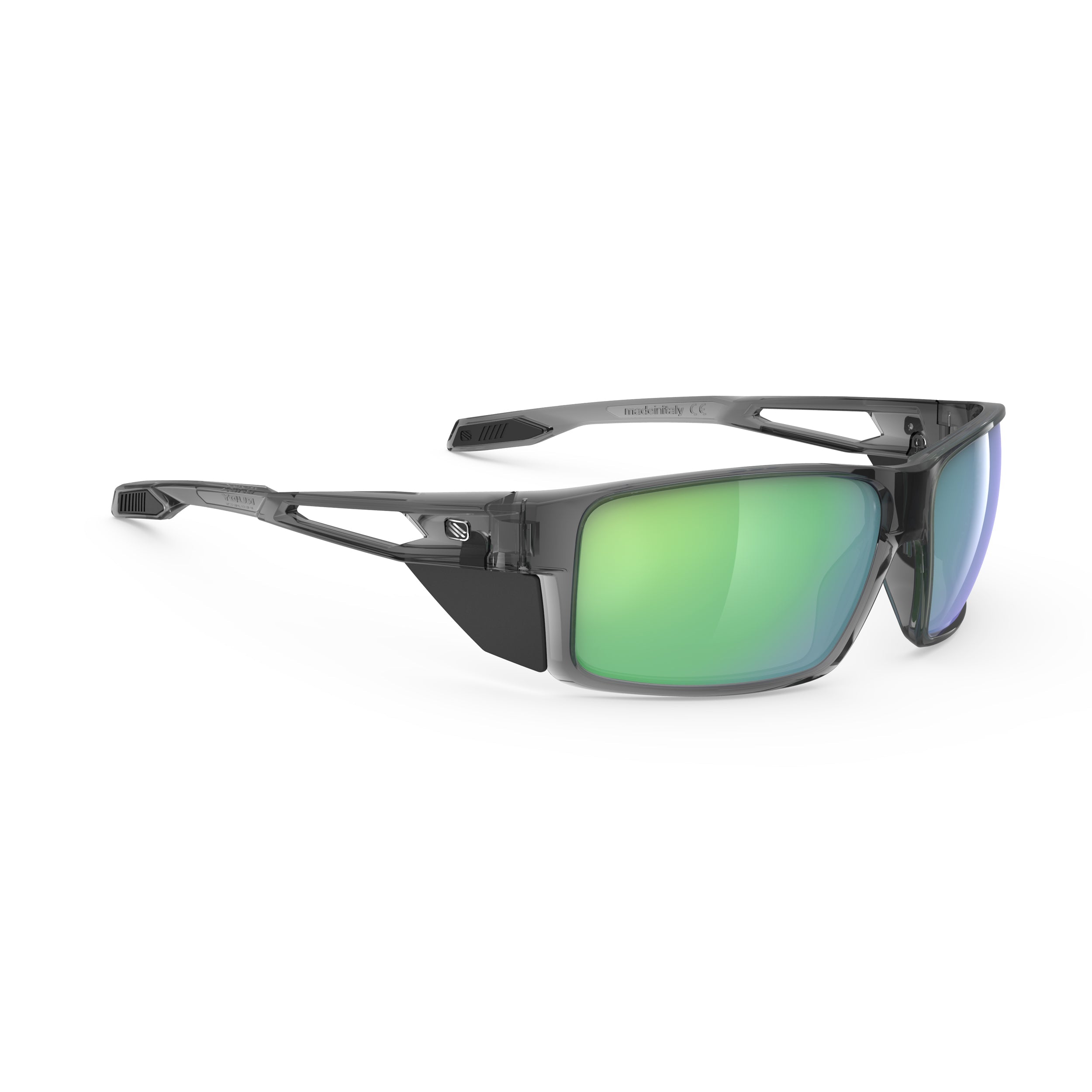 Rudy Project Nyad Crystal Ash mirrored multilaser green performance sunglasses – front view