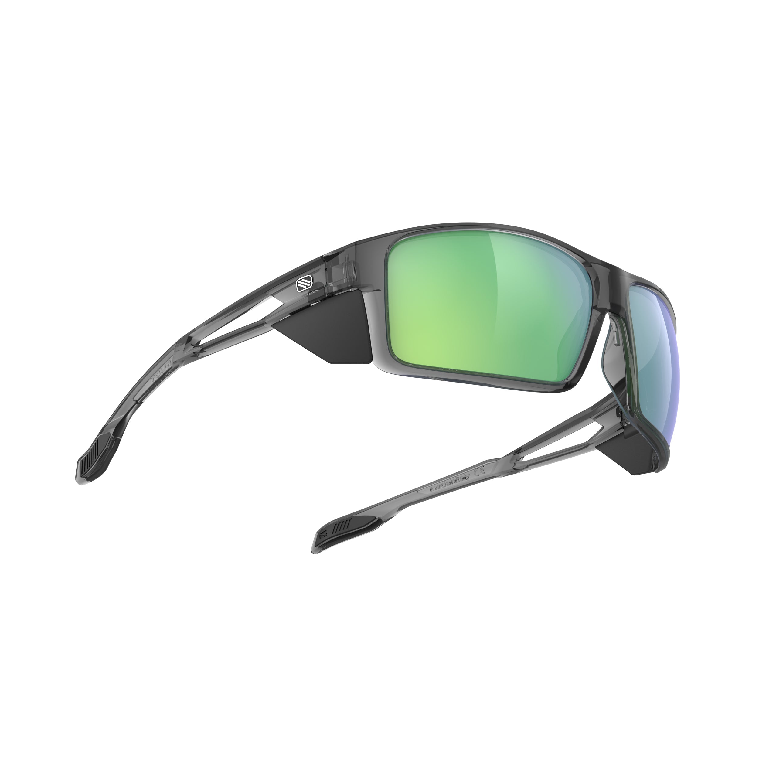 Rudy Project Nyad Crystal Ash mirrored multilaser green performance sunglasses – side view