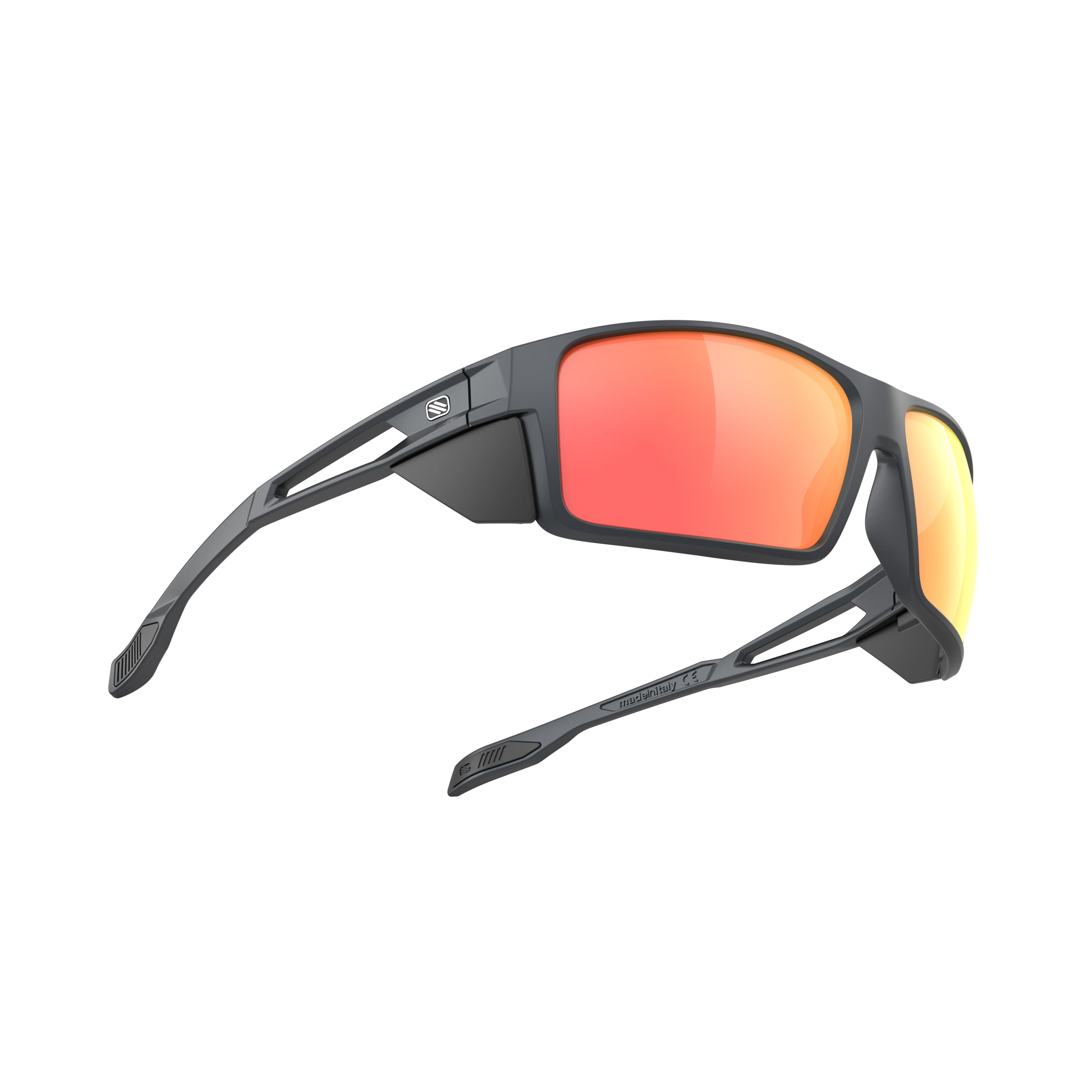 Rudy Project Nyad Metal Titanium Matte Mirrored Multilaser Orange Performance Sunglasses – side view