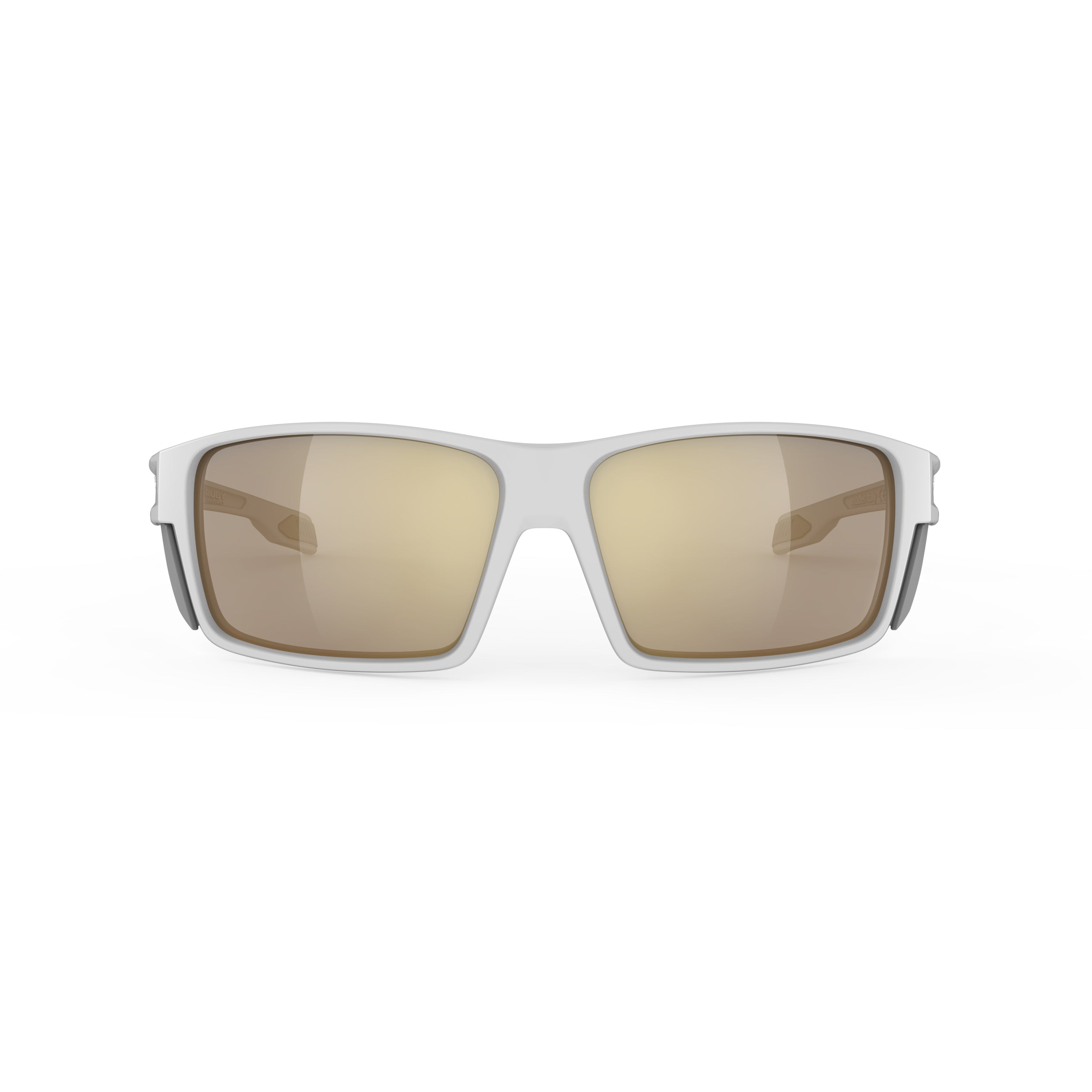 Rudy Project Nyad White Matte photochromic laser crimson performance sunglasses – front view, alternate angle