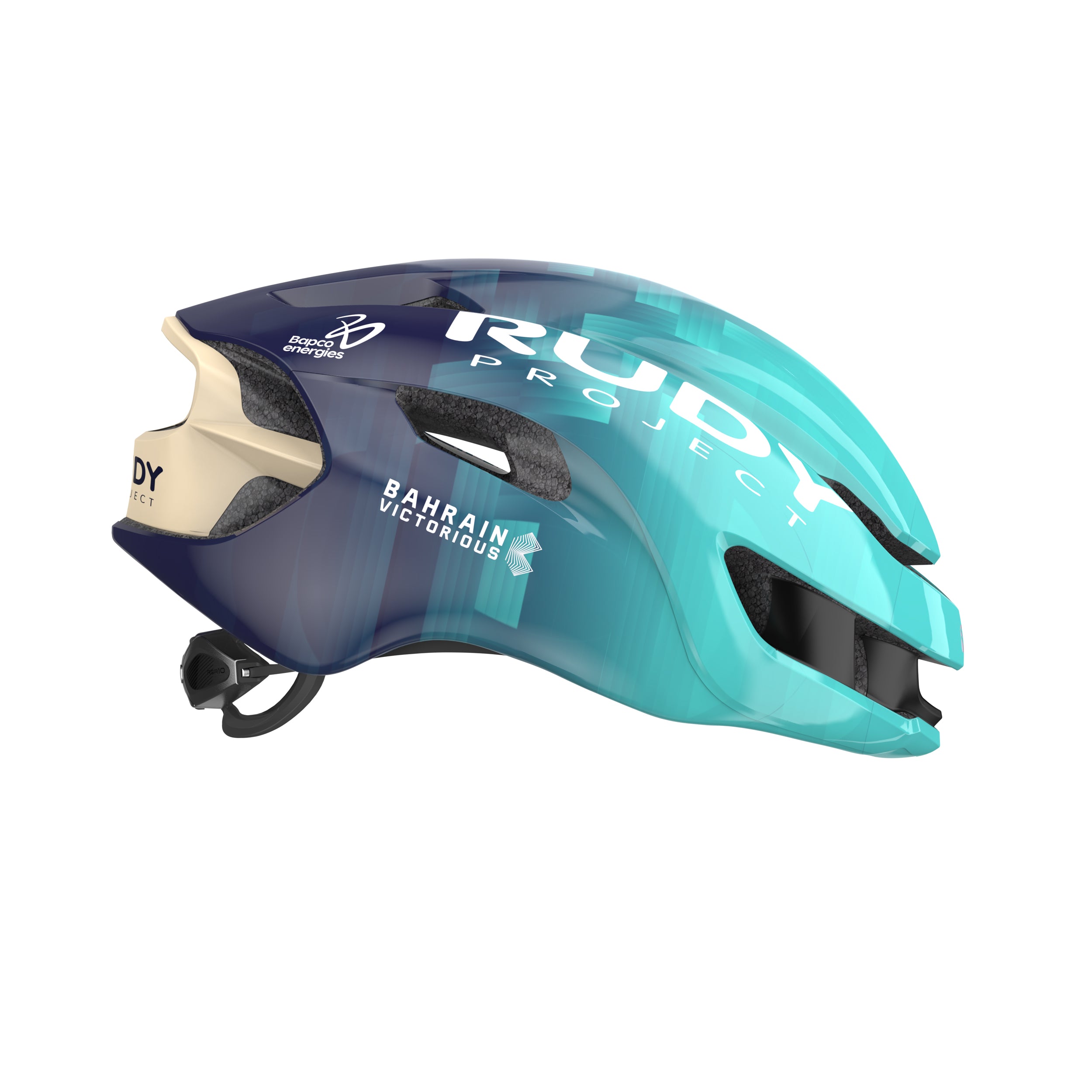 Rudy Project Rebel Bahrain Victorious 2026 cycling helmet – side view, opposite side
