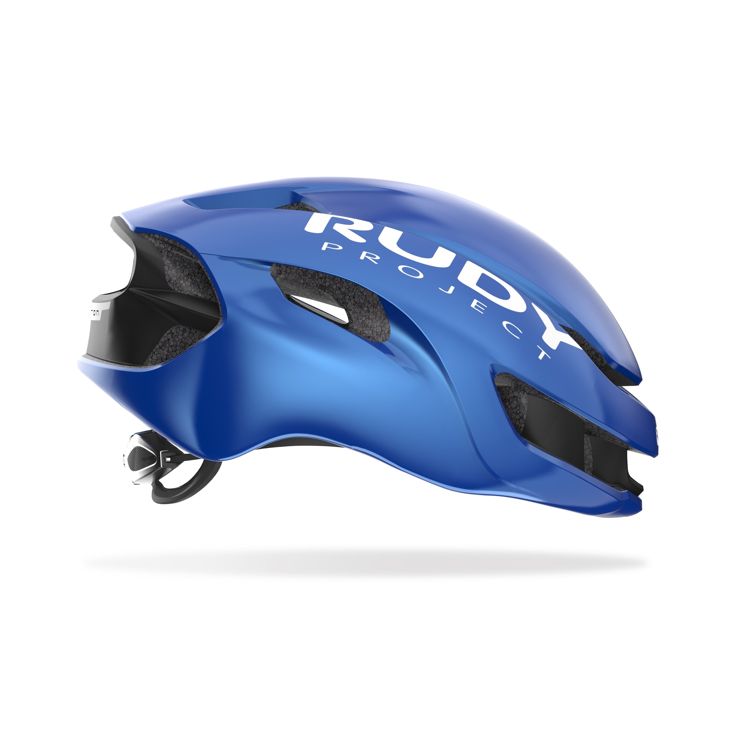 Rudy Project Nytron Metal Blue Shiny/Black Matte cycling helmet – side view