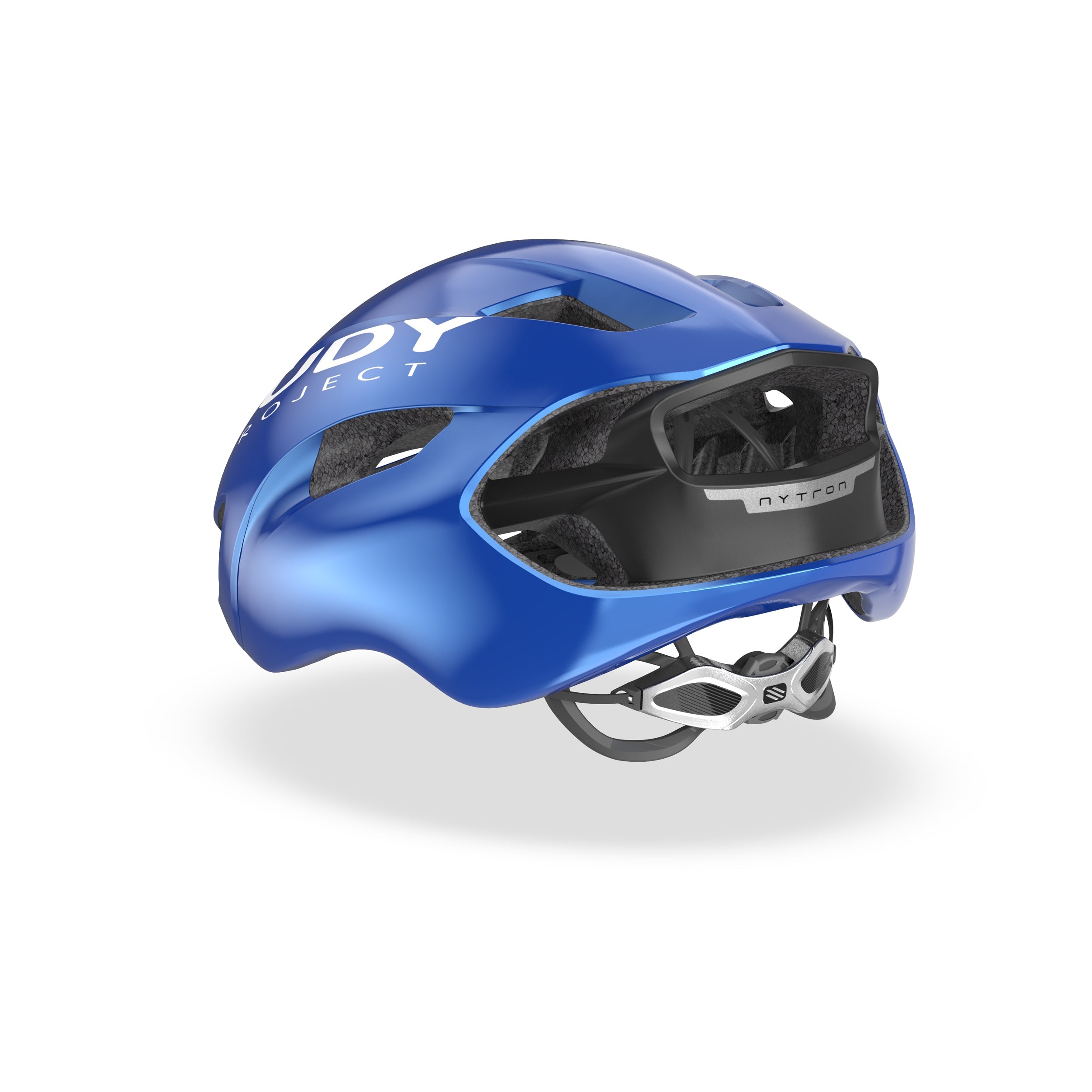 Rudy Project Nytron Metal Blue Shiny/Black Matte cycling helmet – side view, opposite side