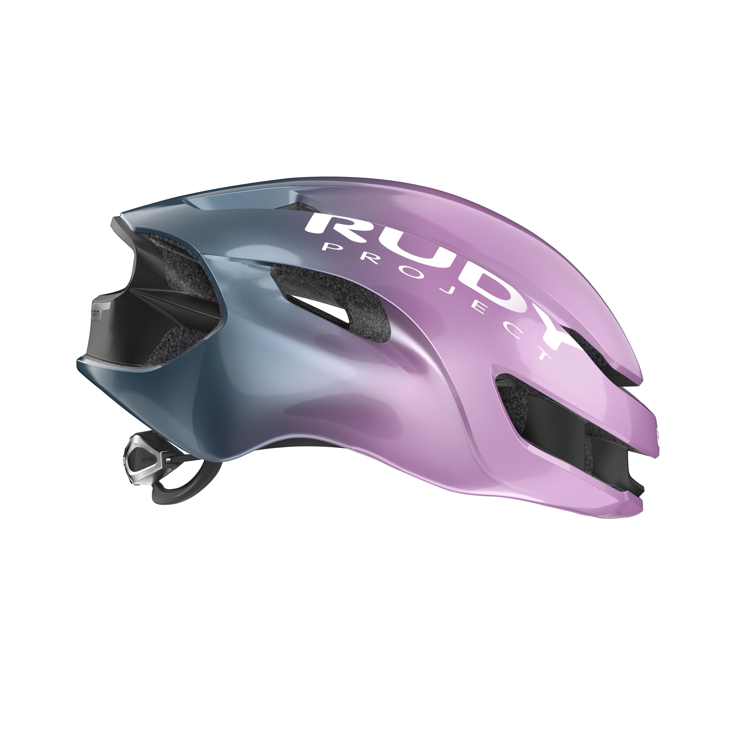 Rudy Project Nytron Nytron Lilac/Blue Avio Metal Shiny cycling helmet – side view