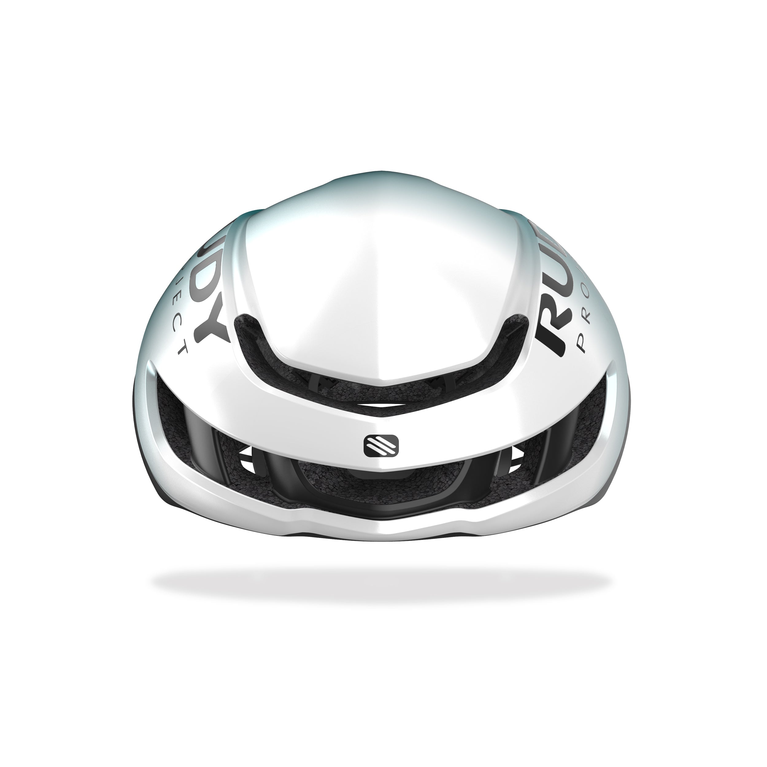 Rudy Project Nytron Pearl/Emerald/Black Metal Matte cycling helmet – front view, alternate angle