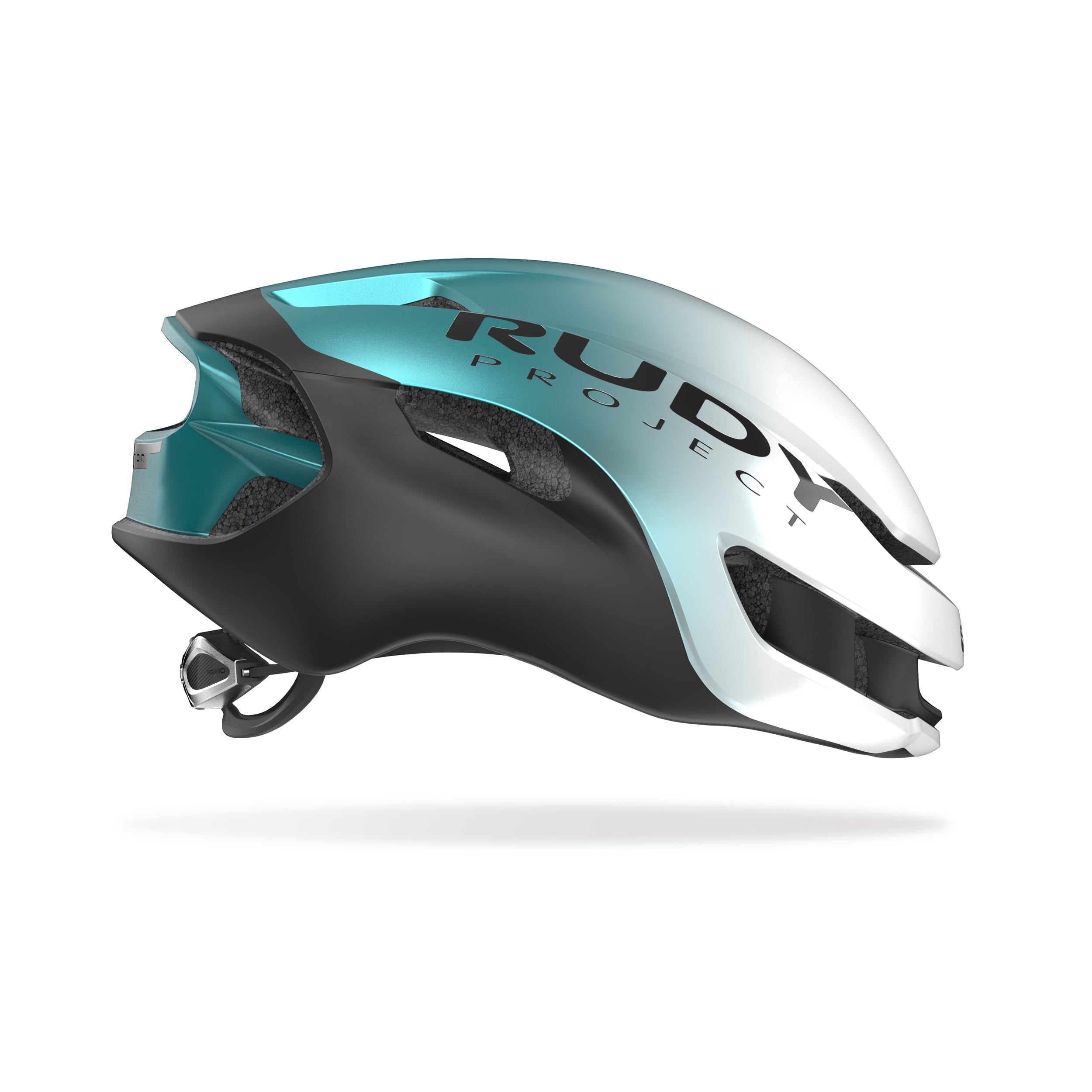 Rudy Project Nytron Pearl/Emerald/Black Metal Matte cycling helmet – side view