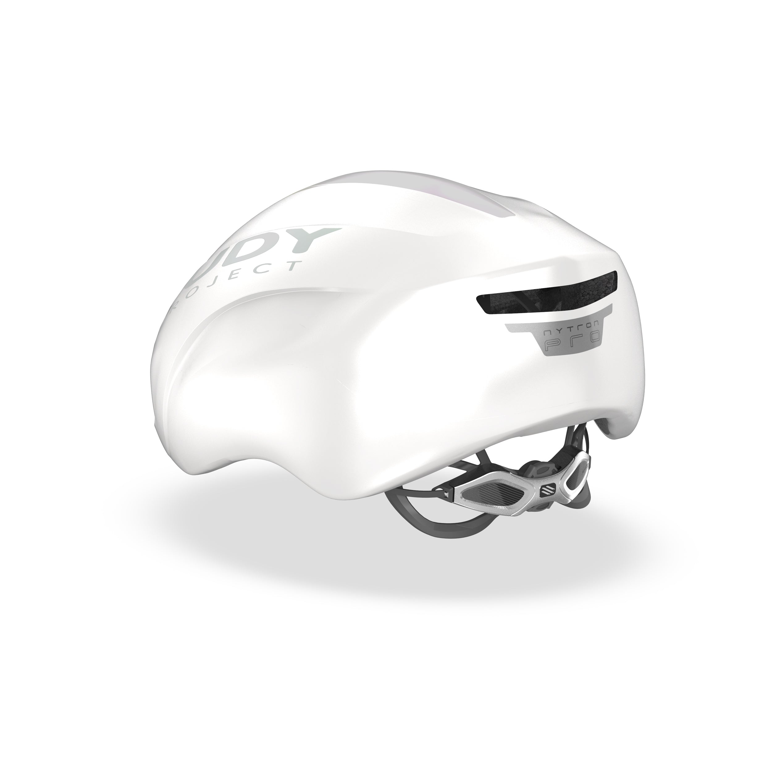 Rudy Project Nytron Pro Iridescent White Matte cycling helmet – side view, opposite side