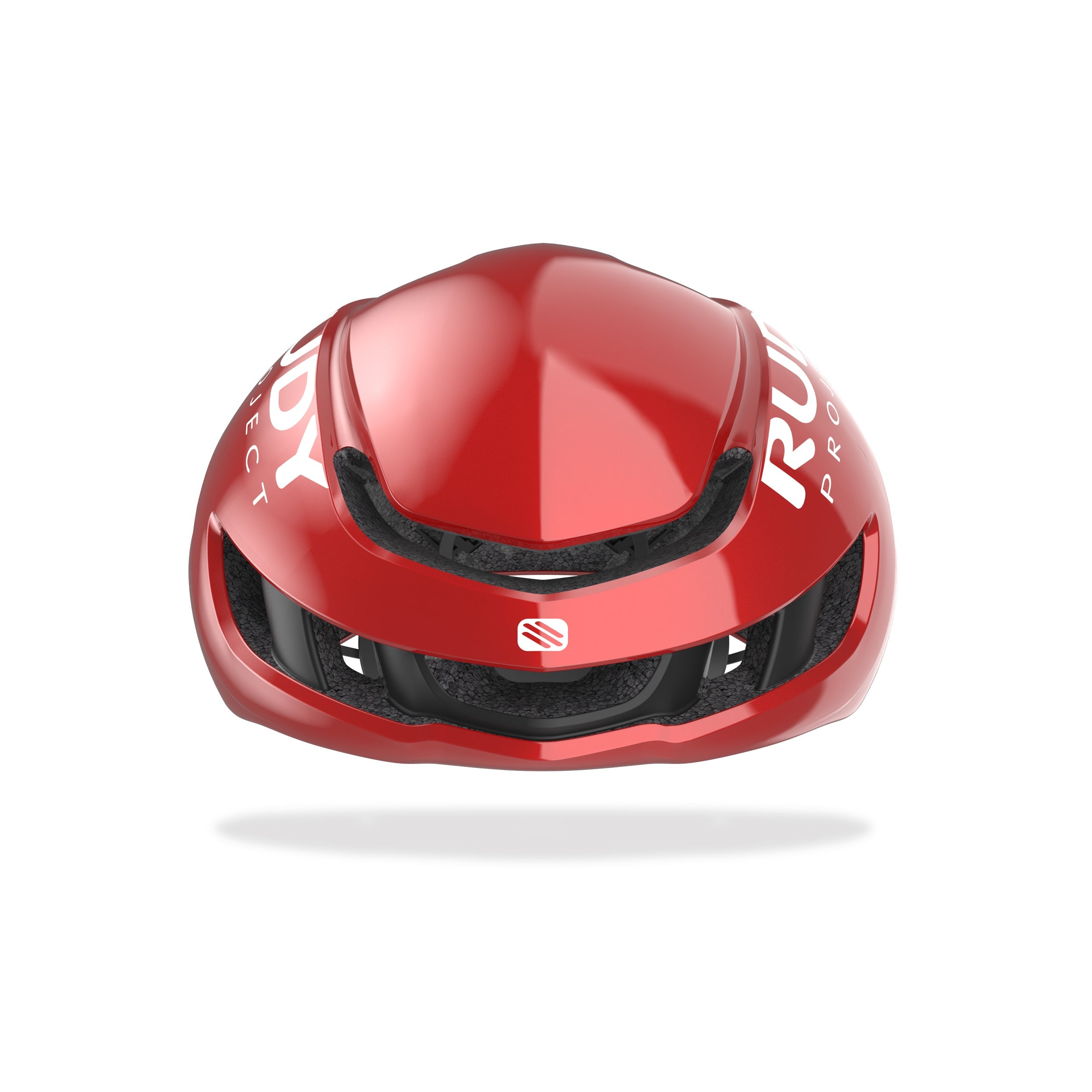 Rudy Project Nytron Red Comet Shiny/Black Matte cycling helmet – front view, alternate angle