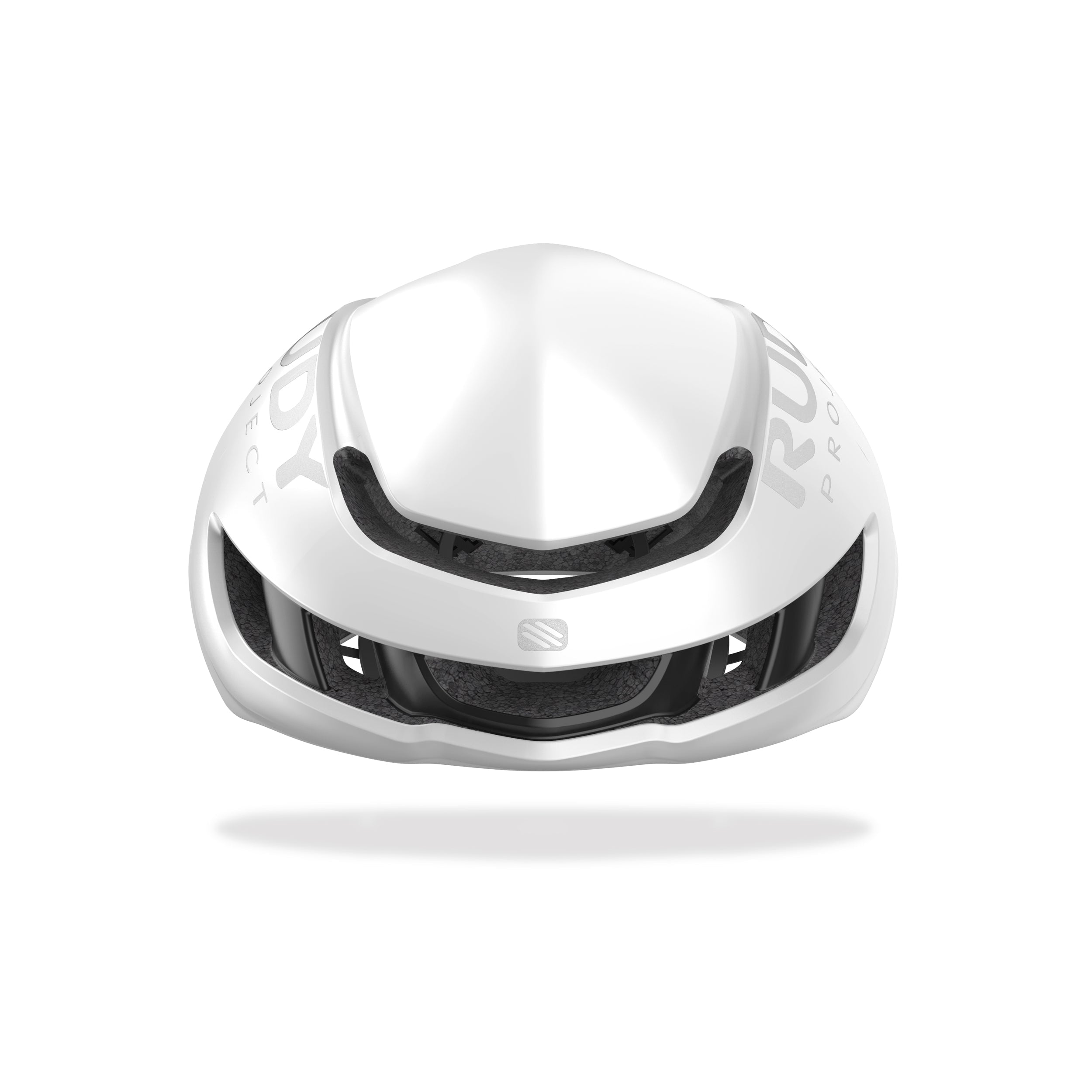 Rudy Project Nytron White Matte cycling helmet – front view, alternate angle