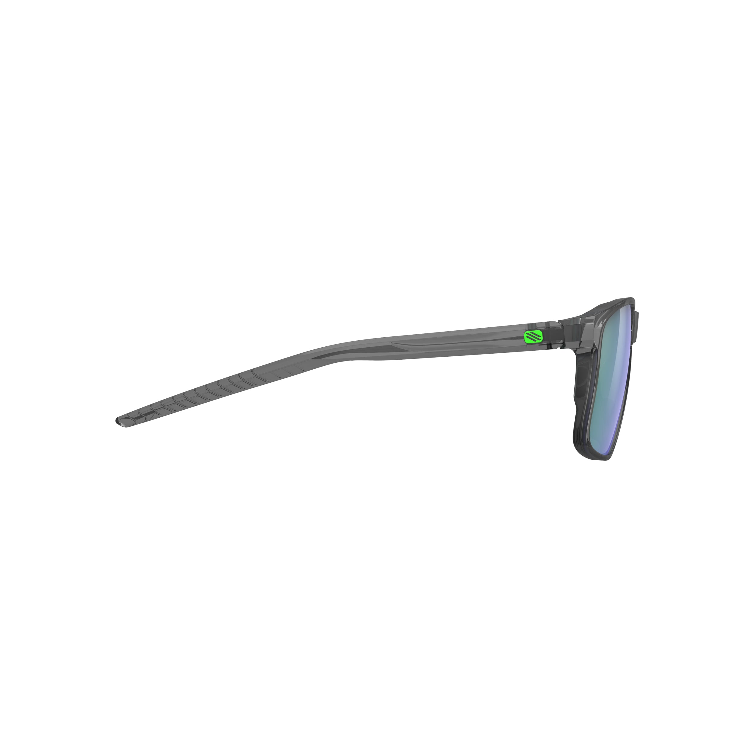 Rudy Project Overlap Crystal Ash polarized polar 3fx hdr multilaser green performance sunglasses – side view, opposite side