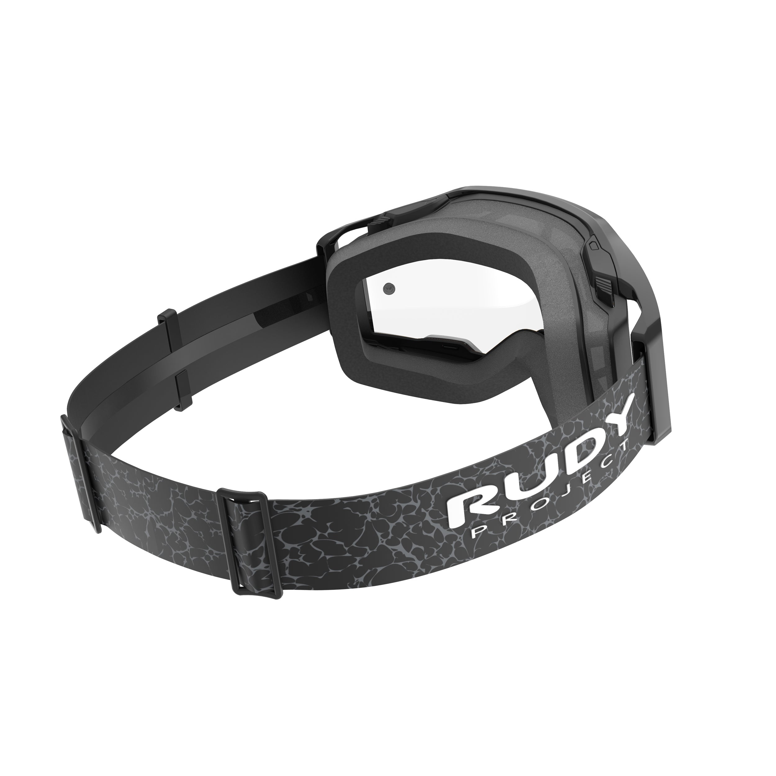 Rudy Project Override Black Gloss transparent mtb goggles – rear view