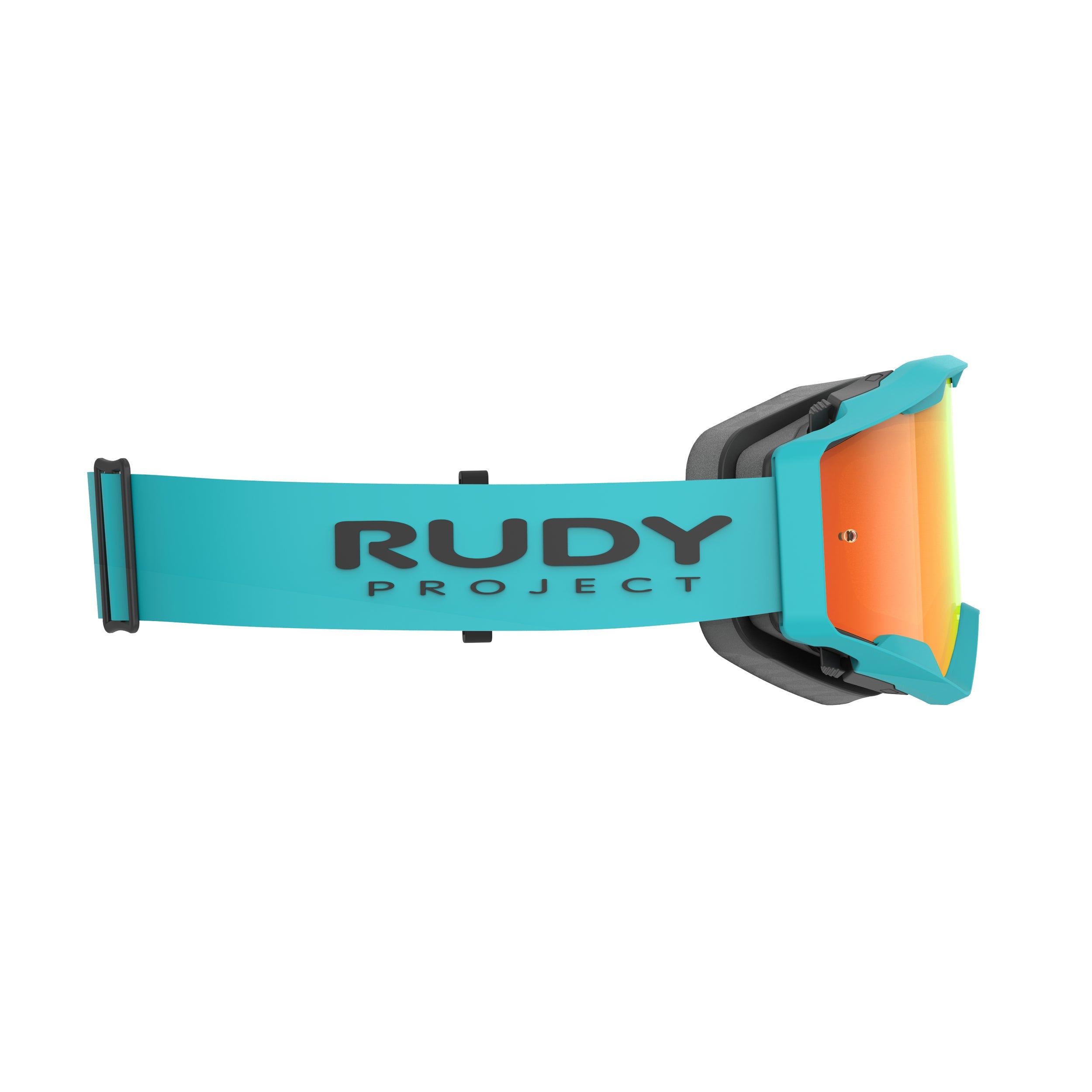 Rudy Project Override Emerald Matte mirrored multilaser orange mtb goggles – side view, opposite side
