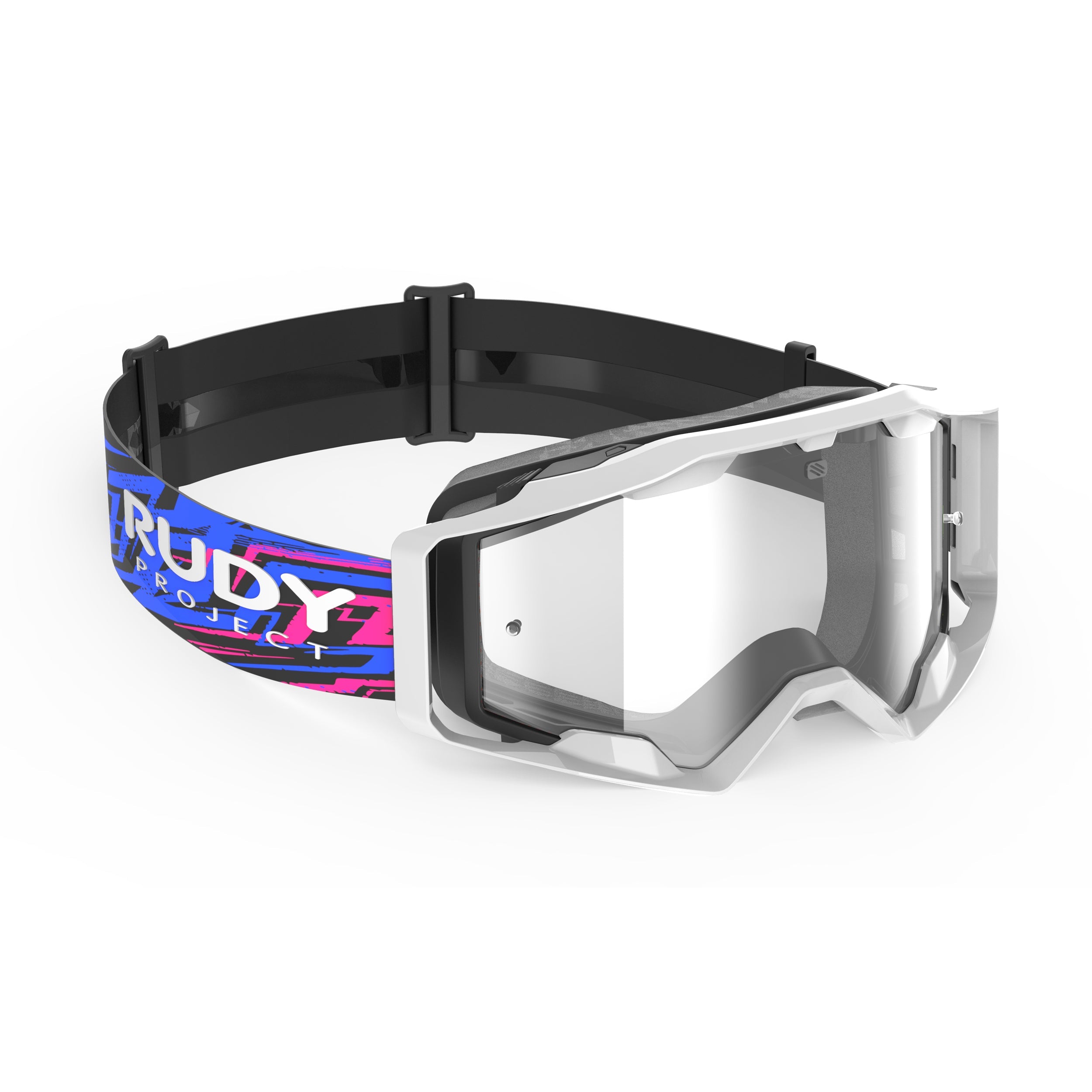 Rudy Project Override White Gloss transparent mtb goggles – front view