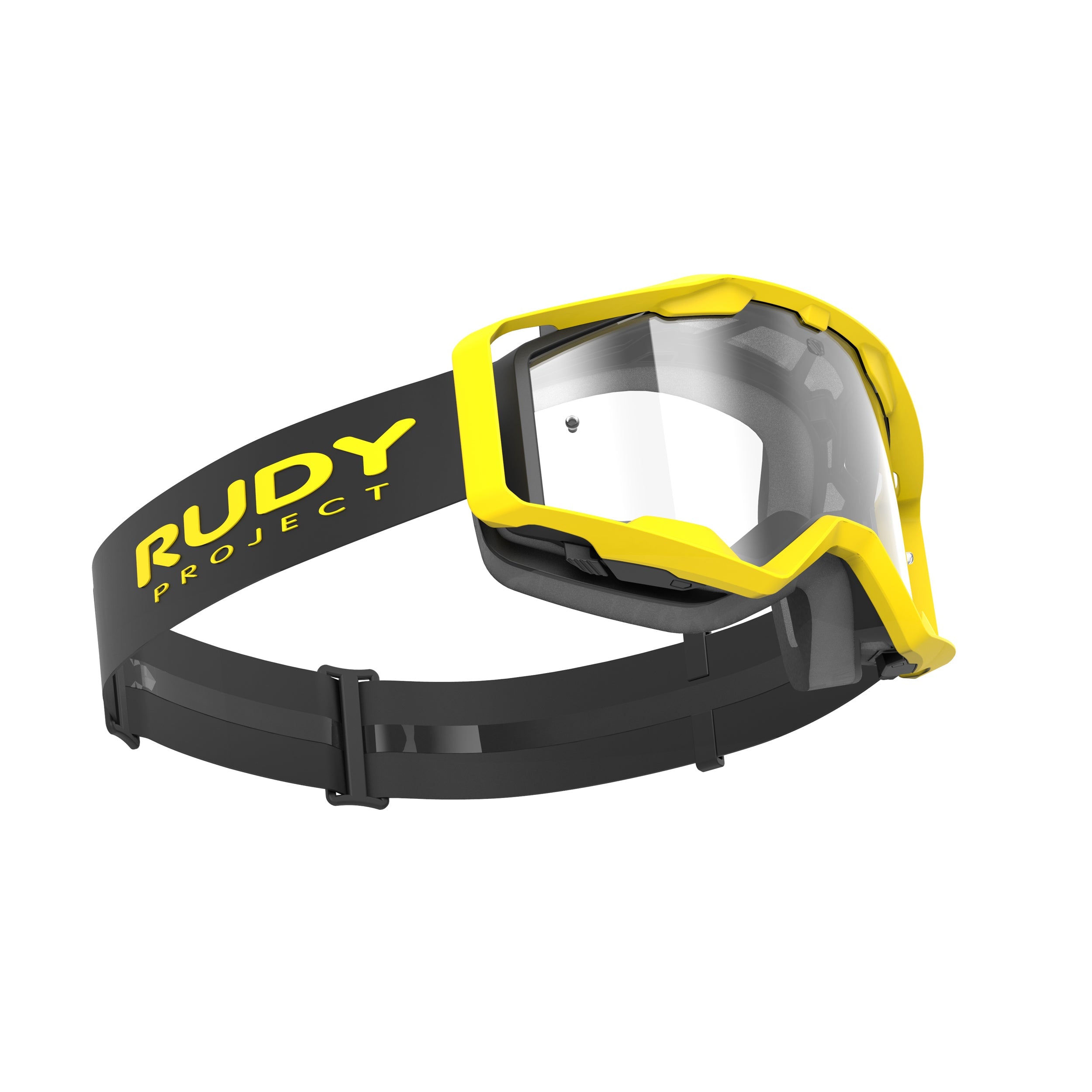 Rudy Project Override Yellow Matte transparent mtb goggles – side view