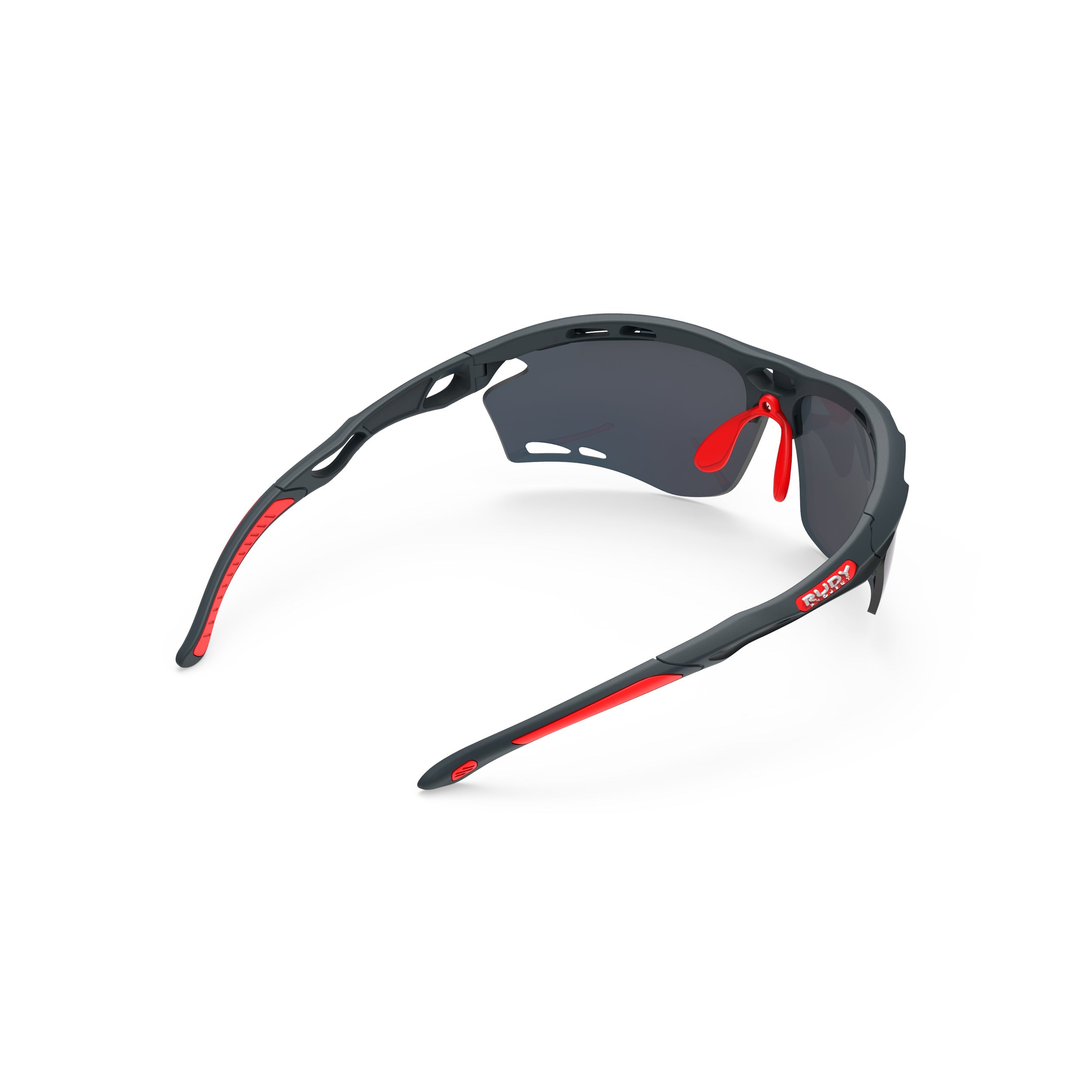 Rudy Project Propulse Charcoal Matte mirrored multilaser red hdr performance sunglasses – rear view