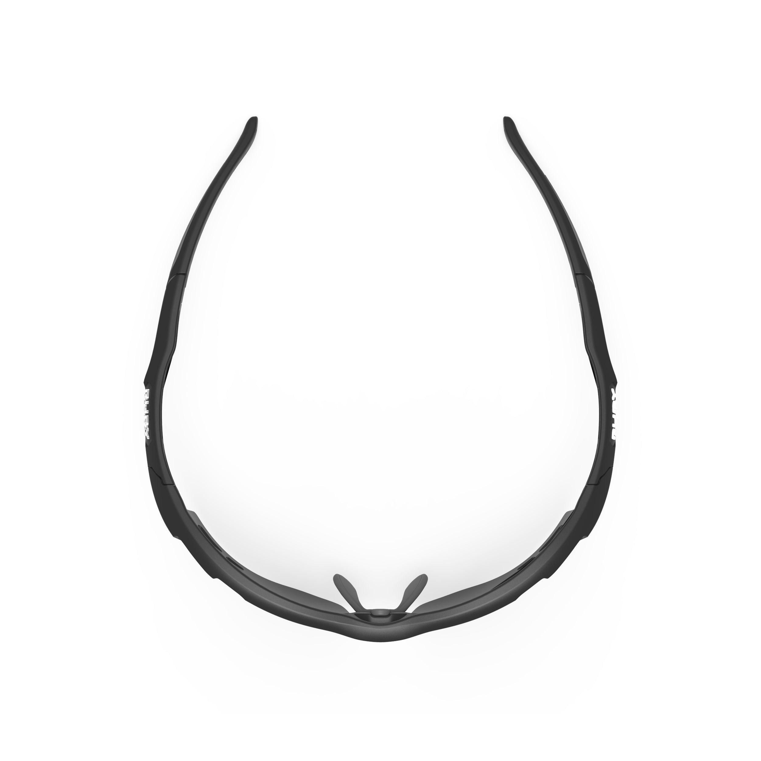 Rudy Project Propulse Matte Black mirrored smoke black performance sunglasses – top view