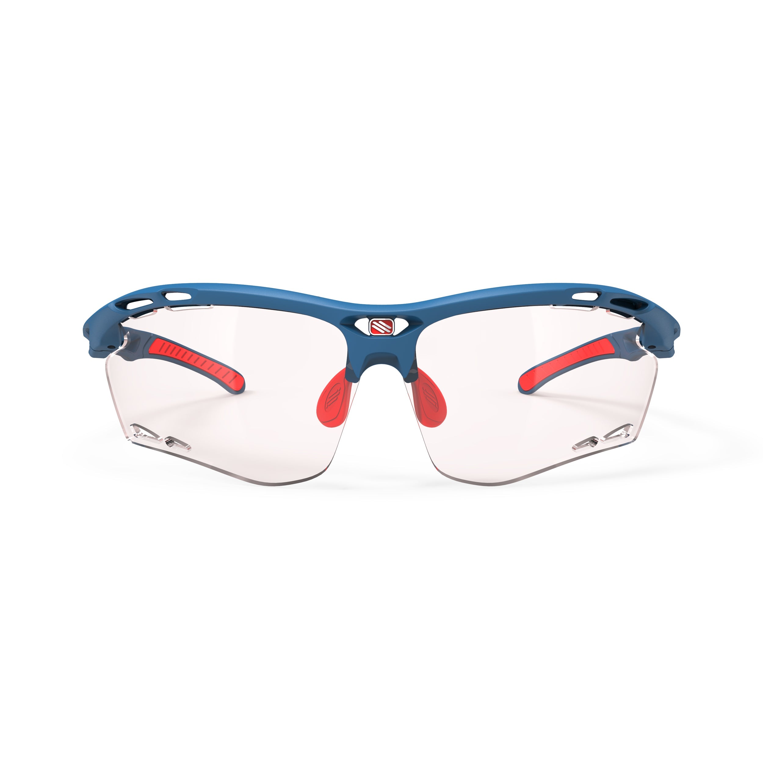 Rudy Project Propulse Pacific Blue Matte photochromic red performance sunglasses – front view, alternate angle