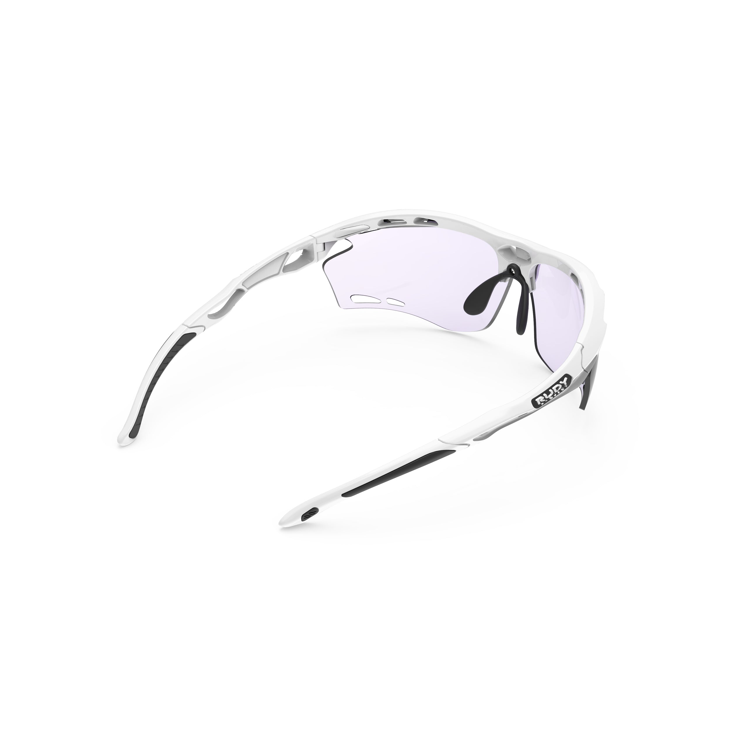 Rudy Project Propulse White Gloss photochromic laser purple hdr performance sunglasses – rear view