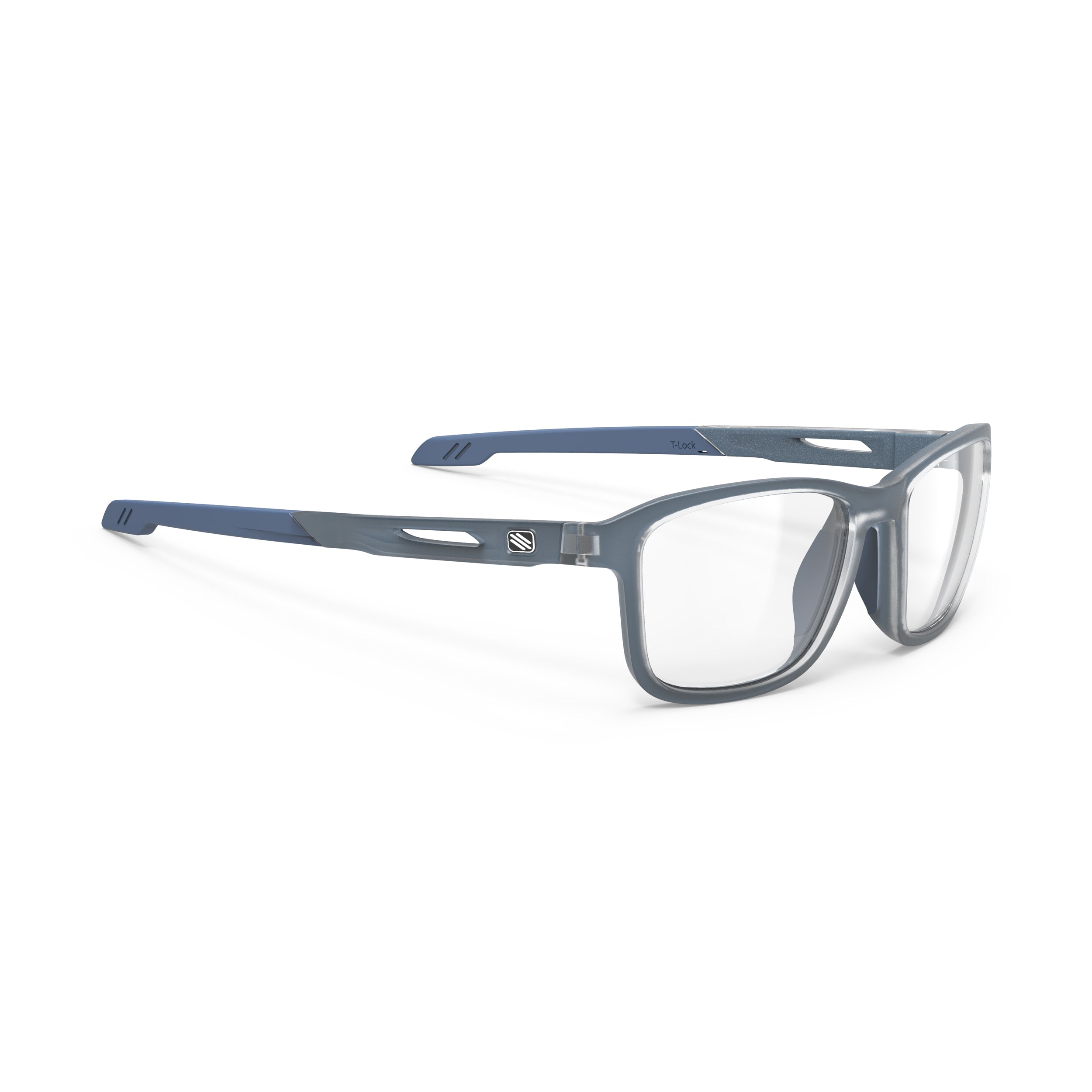 Rudy Project Pulse 53 Ice Blue Metal Matte prescription sports glasses – front view, alternate angle