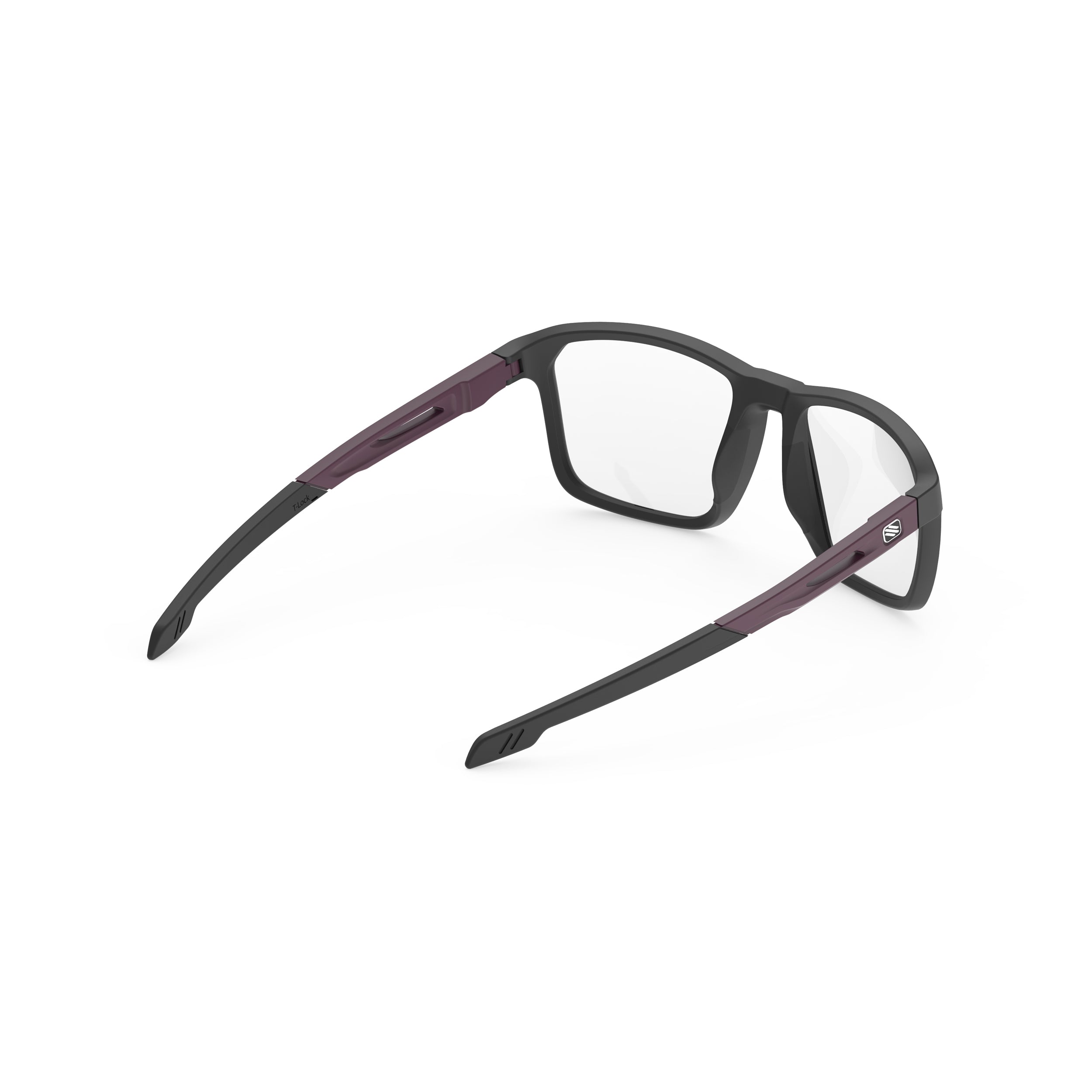 Rudy Project Pulse 54 Black/Cabernet Matte prescription sports glasses – rear view