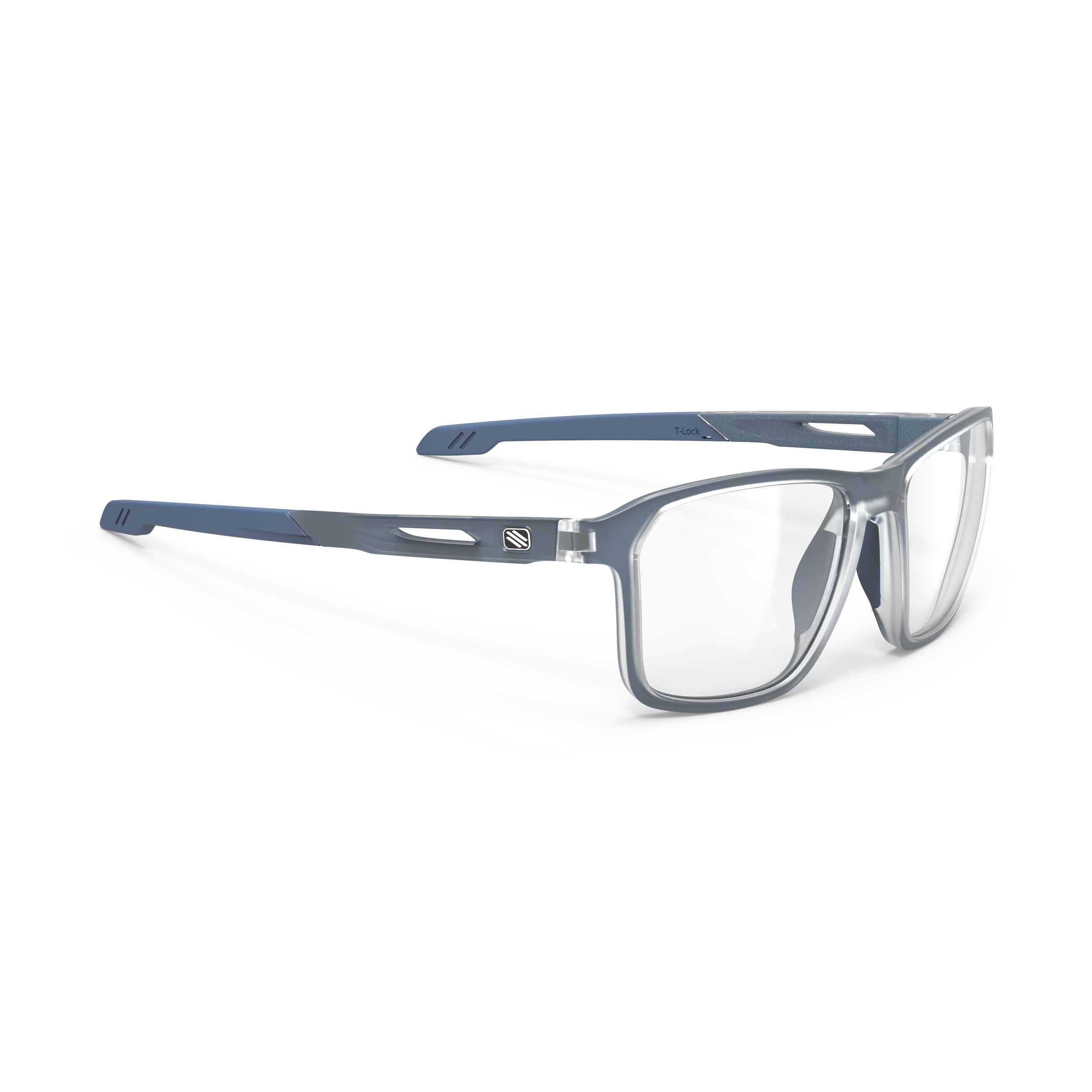 Rudy Project Pulse 54 Ice Blue Metal Matte prescription sports glasses – front view, alternate angle