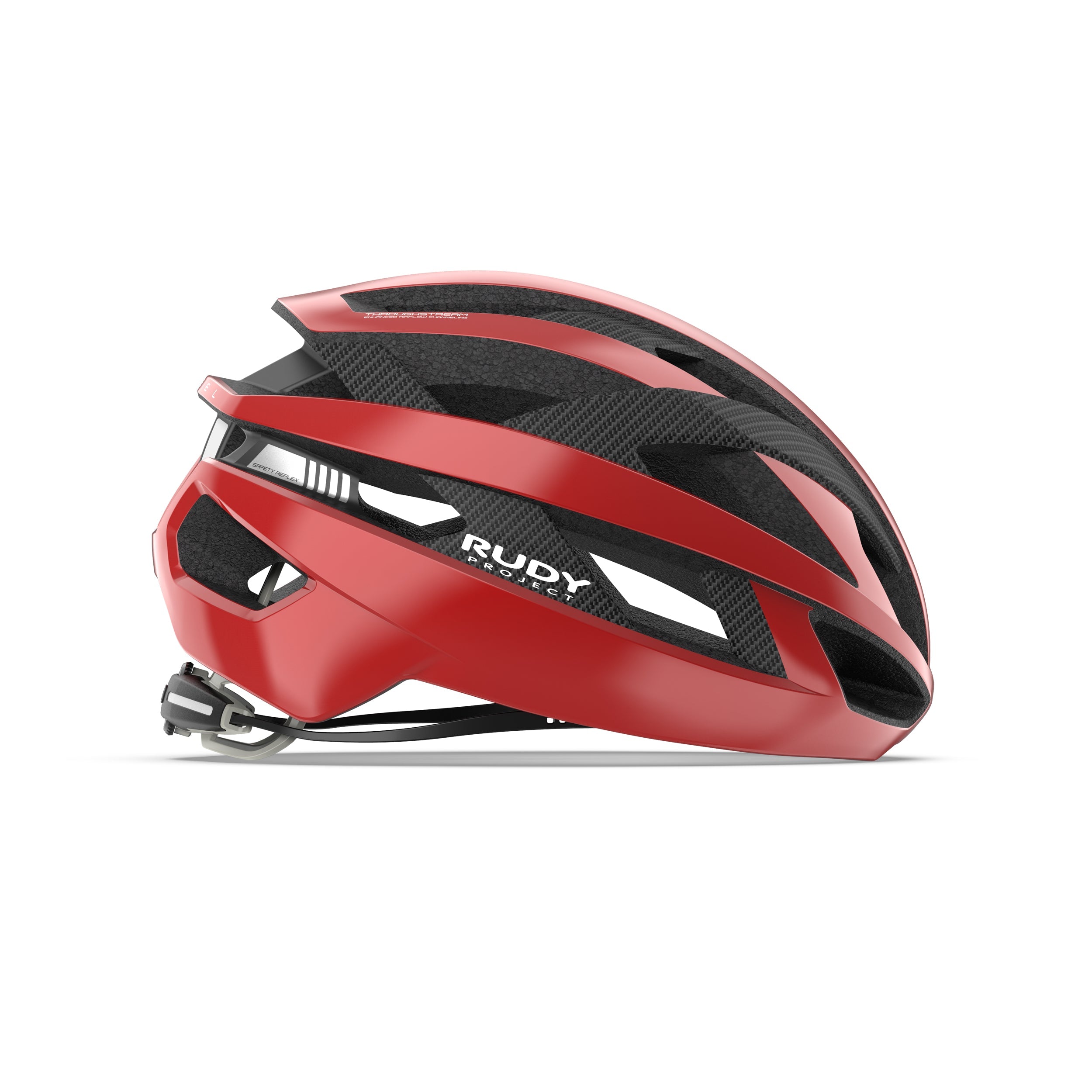 Rudy Project Rebel Carbon Red Comet Shiny cycling helmet – side view