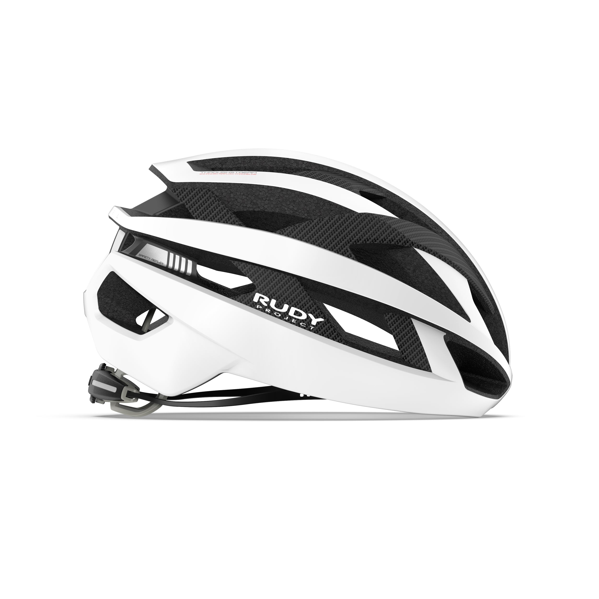 Rudy Project Rebel Carbon White Matte cycling helmet – side view