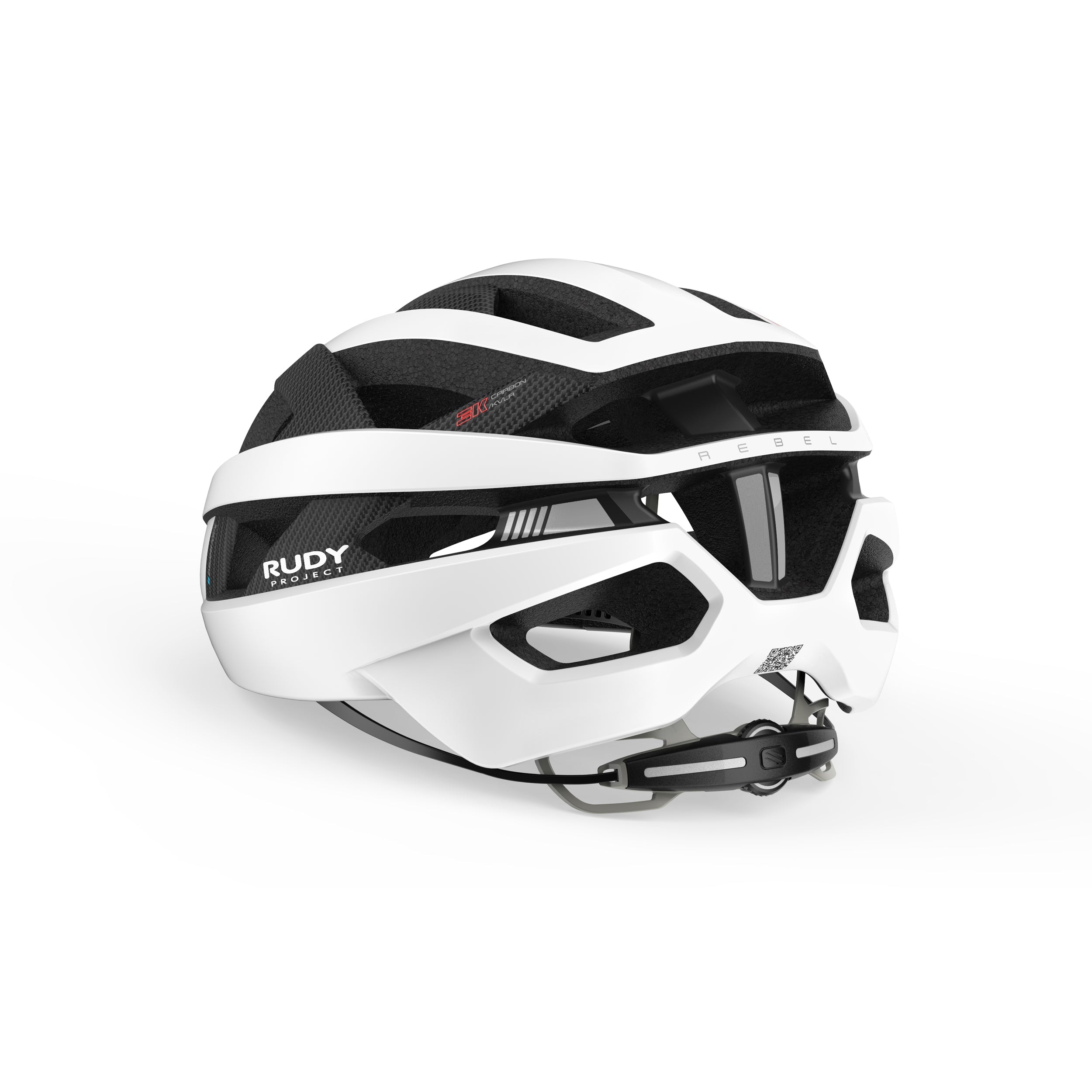 Rudy Project Rebel Carbon White Matte cycling helmet – side view, opposite side