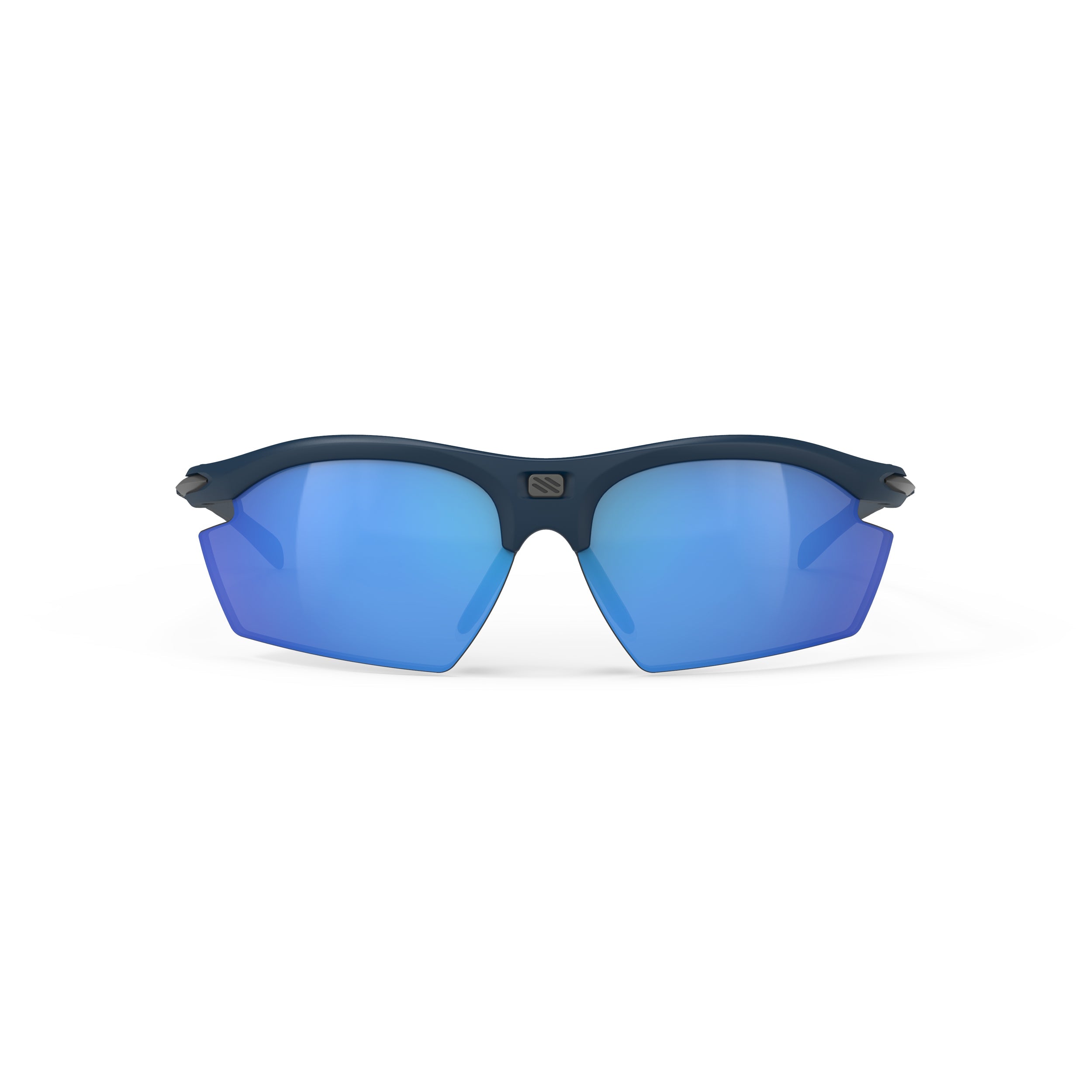 Rudy Project Rydon Blue Navy Matte mirrored multilaser blue hdr performance sunglasses – front view, alternate angle