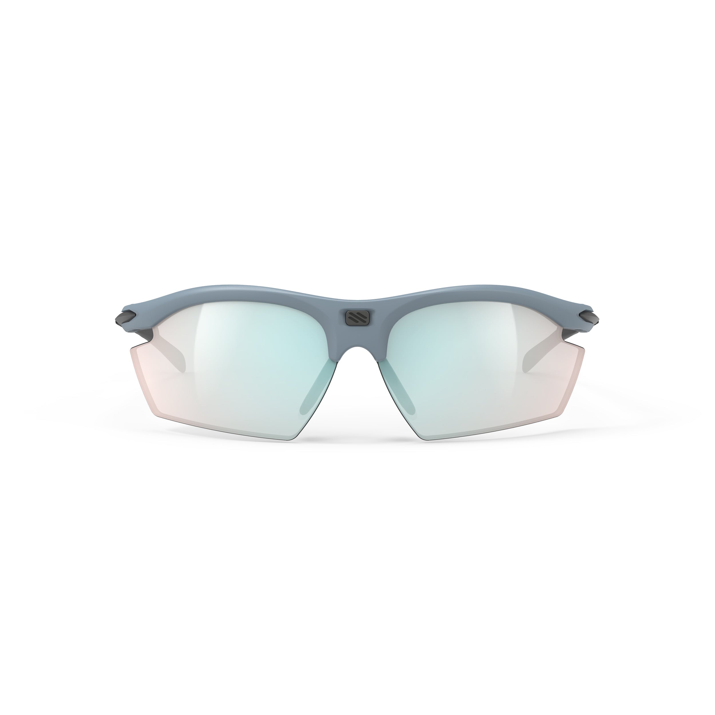 Rudy Project Rydon Glacier Matte mirrored multilaser osmium performance sunglasses – front view, alternate angle
