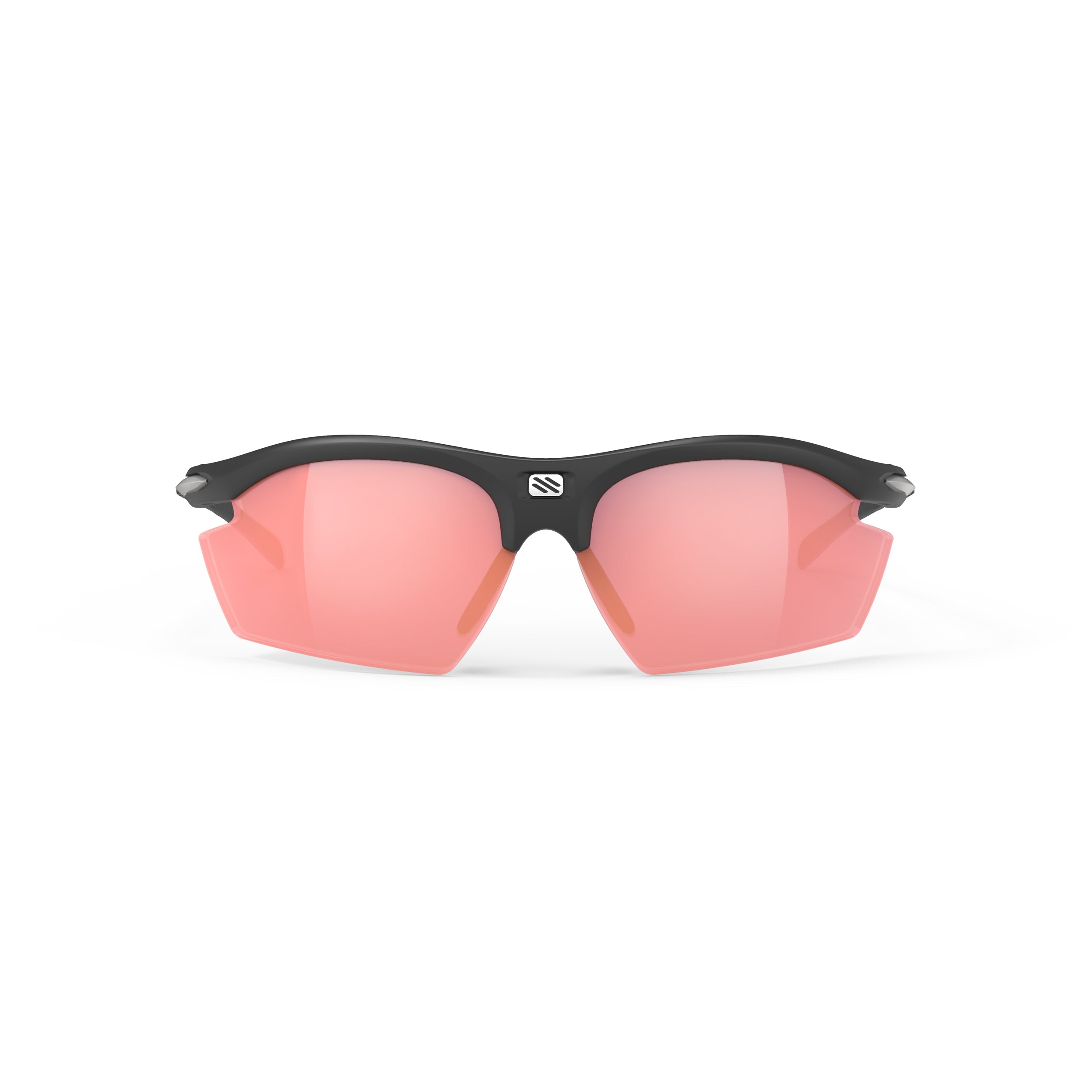 Rudy Project Rydon Matte Black mirrored performance sunglasses – front view, alternate angle