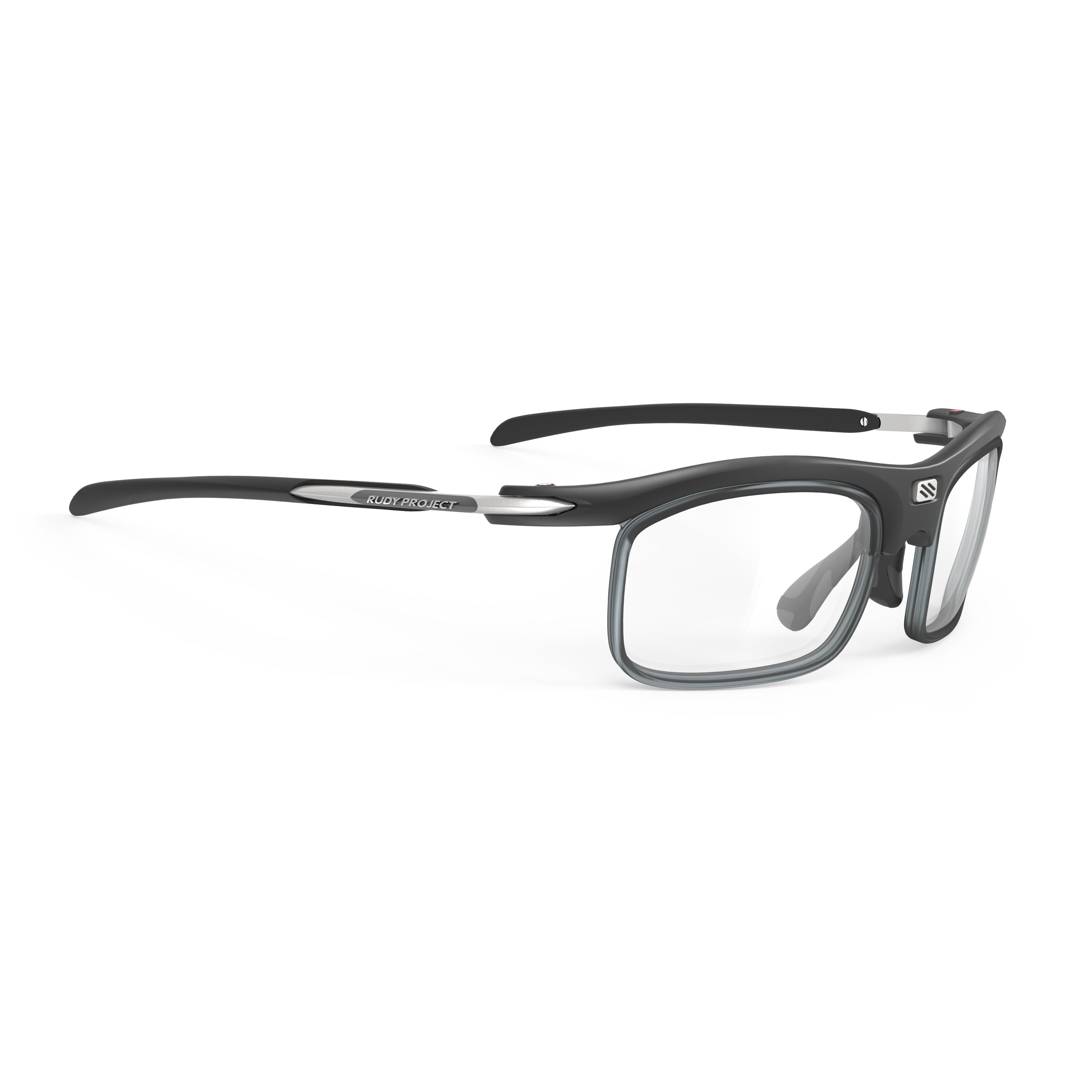 Rudy Project Rydon + Optical Dock Black Matte prescription sports glasses – front view, alternate angle