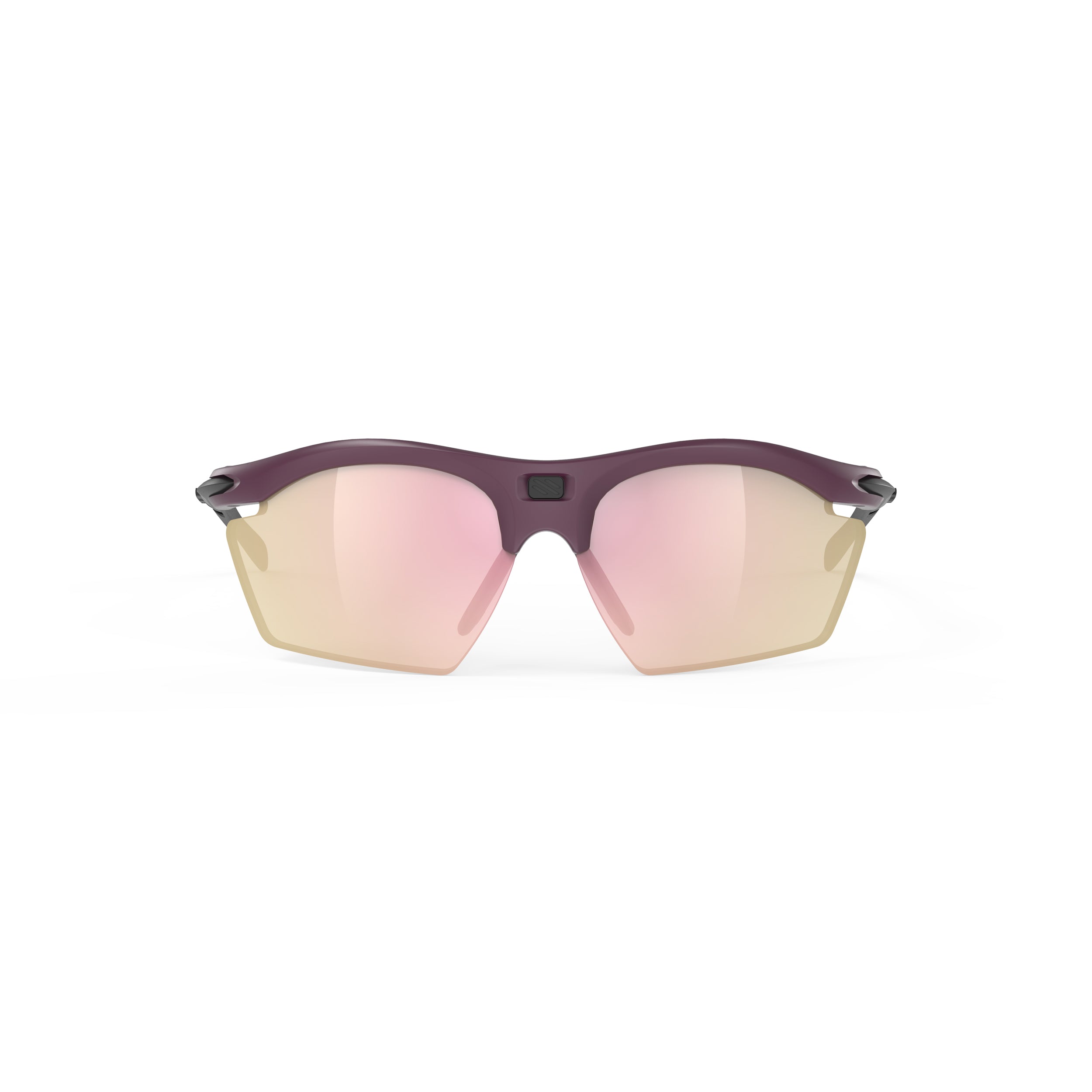 Rudy Project Rydon Slim Cabernet Matte mirrored multilaser rose gold performance sunglasses – front view, alternate angle