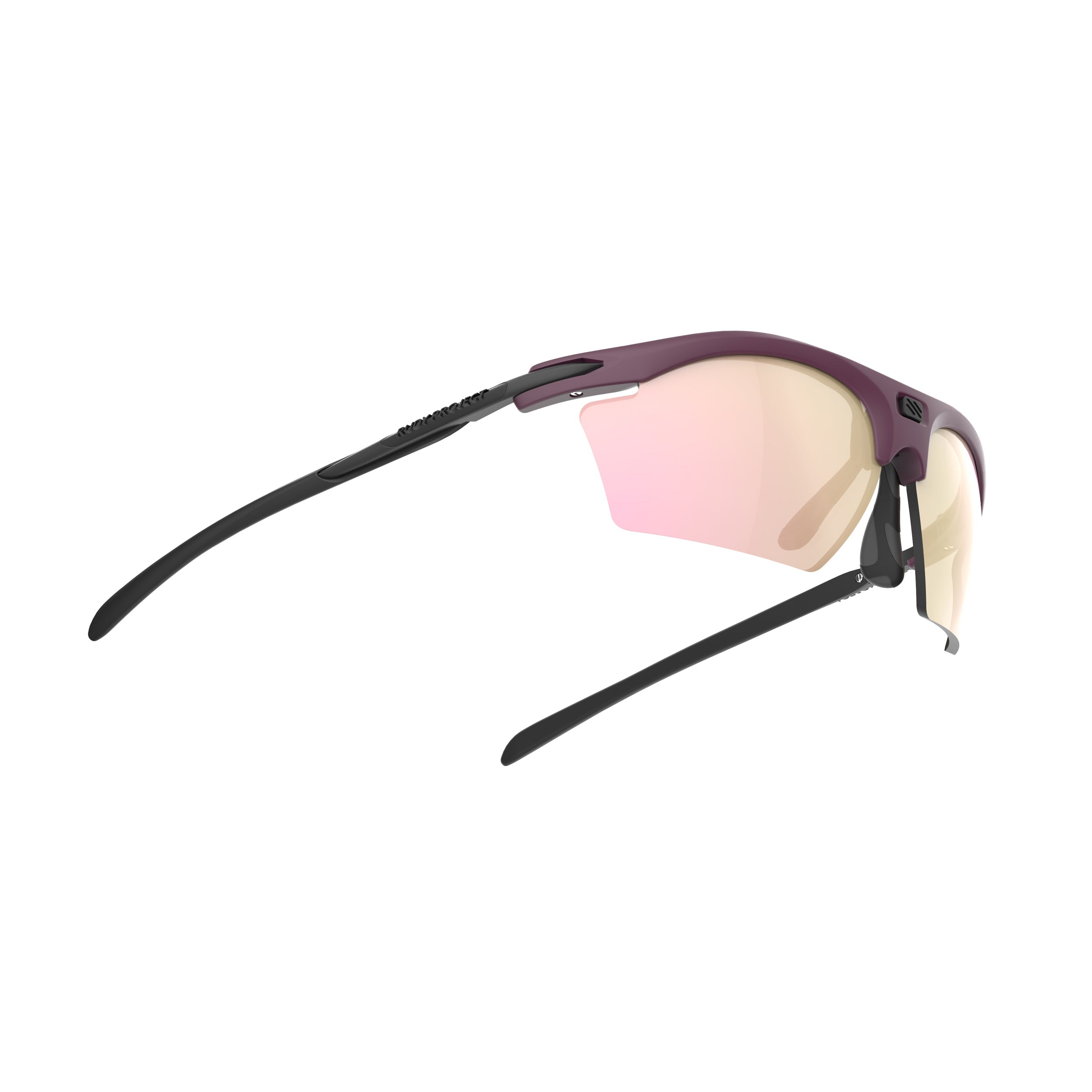 Rudy Project Rydon Slim Cabernet Matte mirrored multilaser rose gold performance sunglasses – side view