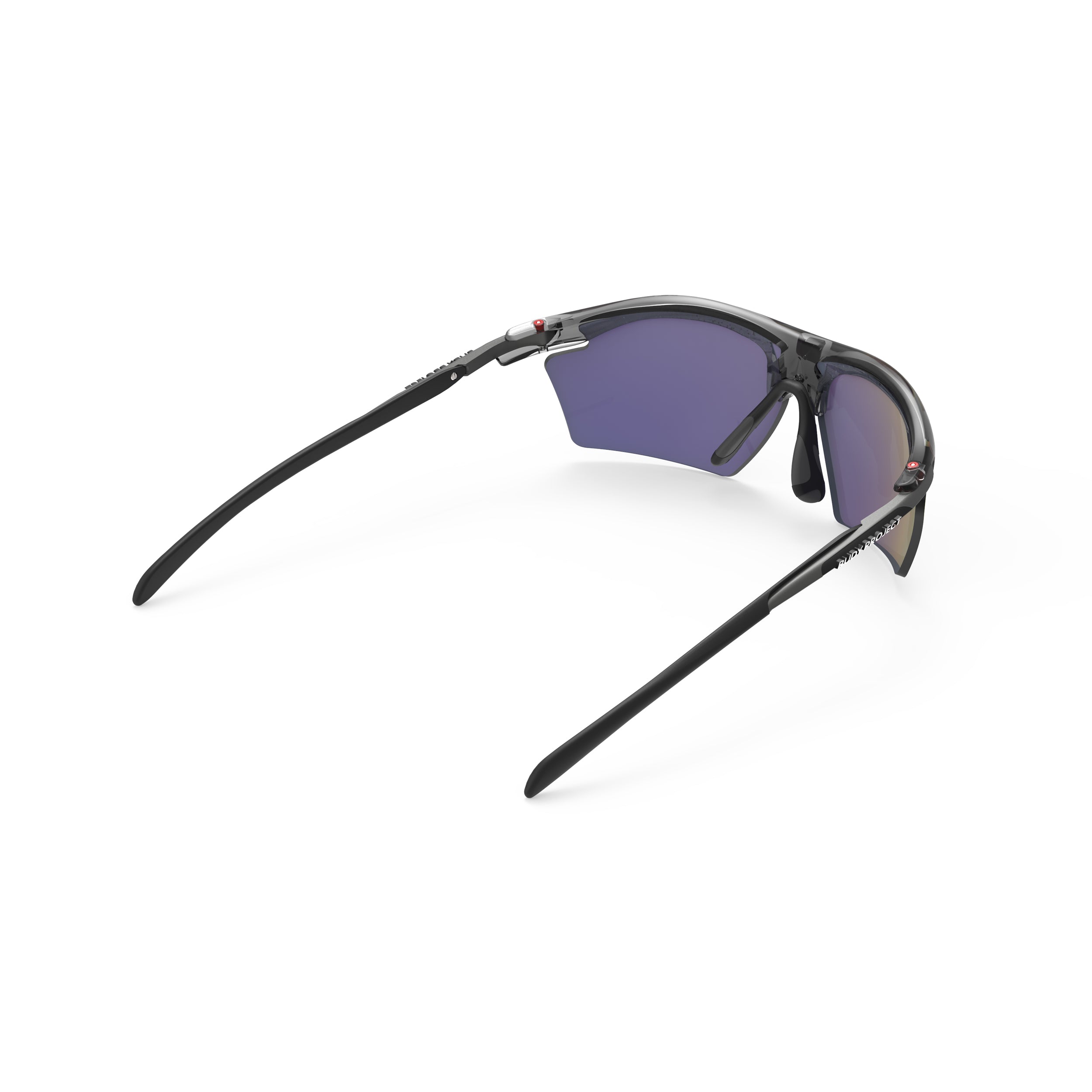 Rudy Project Rydon Slim Crystal Ash mirrored multilaser sunset performance sunglasses – rear view