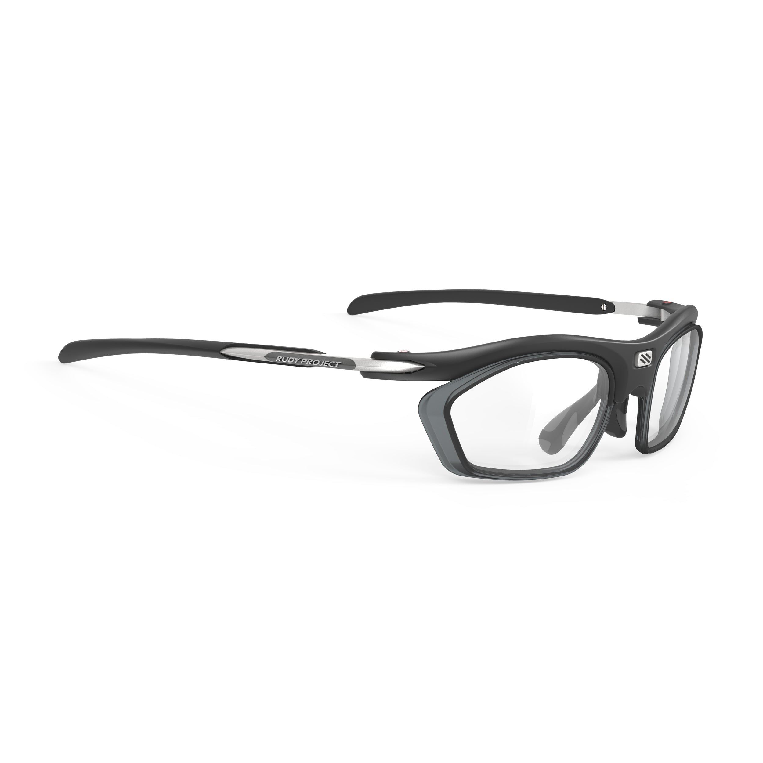 Rudy Project Rydon Slim + Optical Dock Black Matte prescription sports glasses – front view, alternate angle