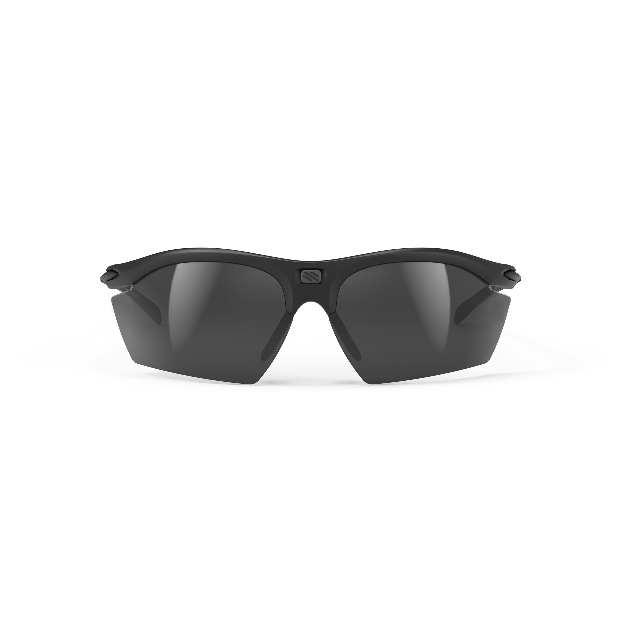 Rudy Project Rydon Stealth Matte Black mirrored smoke black performance sunglasses – front view, alternate angle