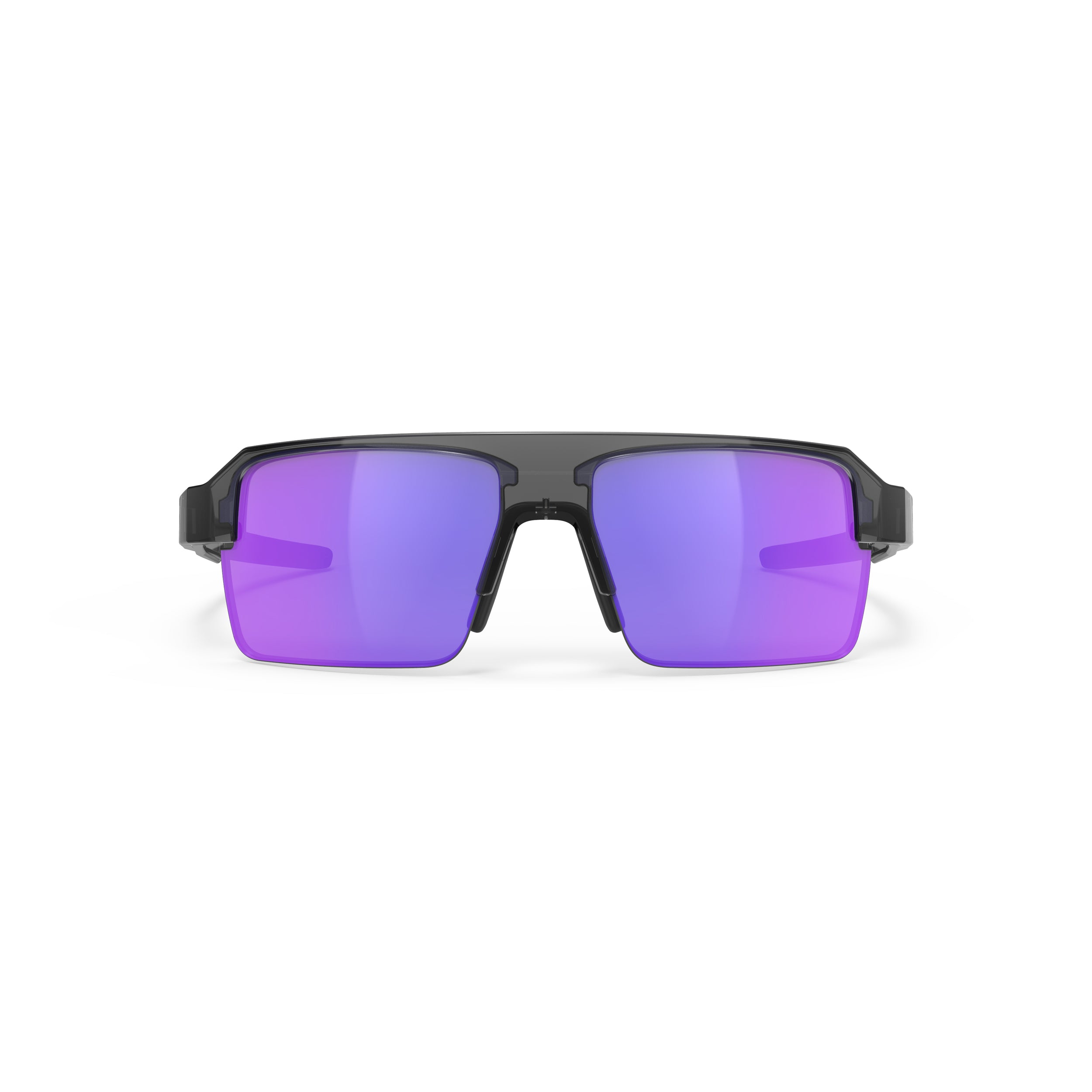 Rudy Project Sirius Crystal Ash mirrored multilaser violet performance sunglasses – front view, alternate angle