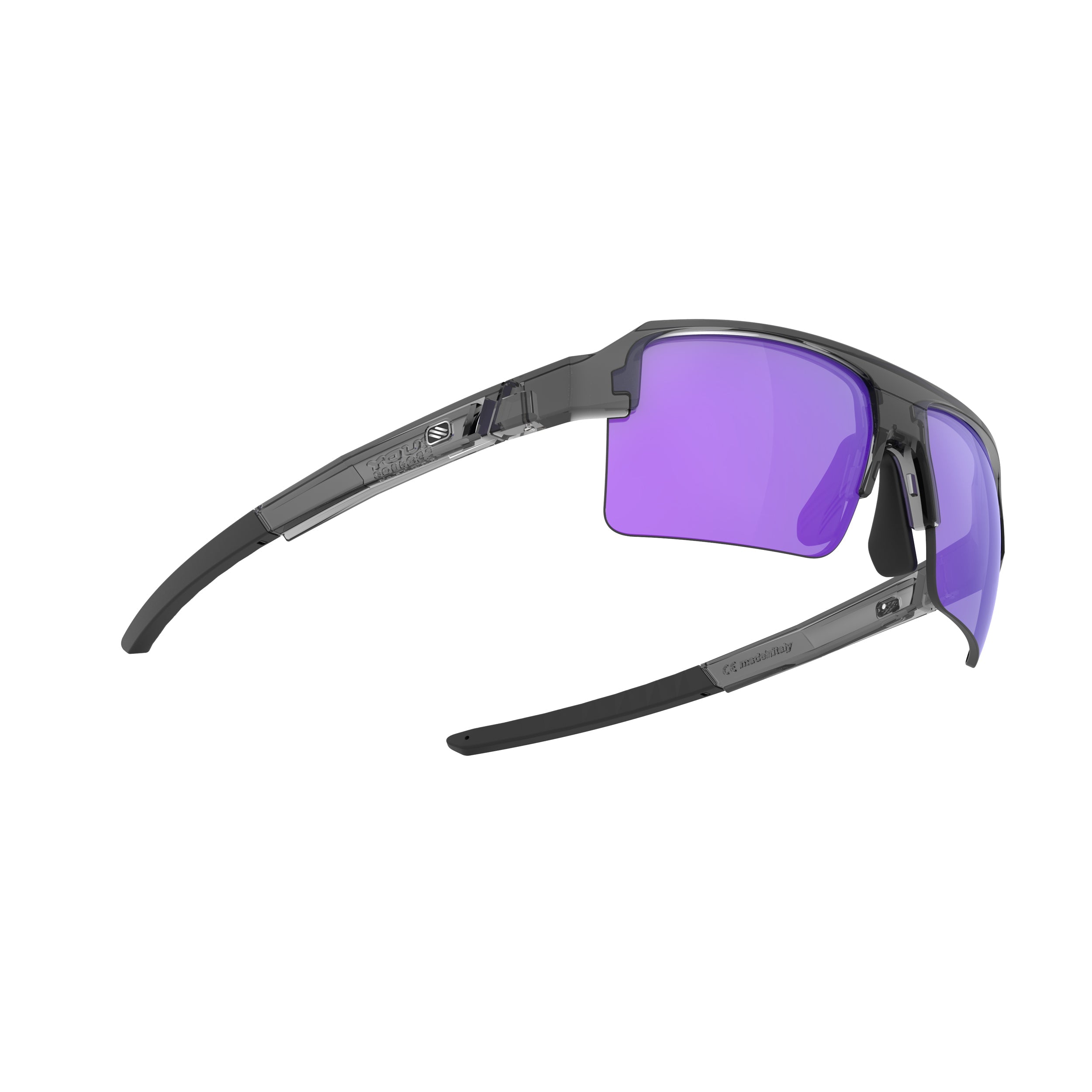 Rudy Project Sirius Crystal Ash mirrored multilaser violet performance sunglasses – side view
