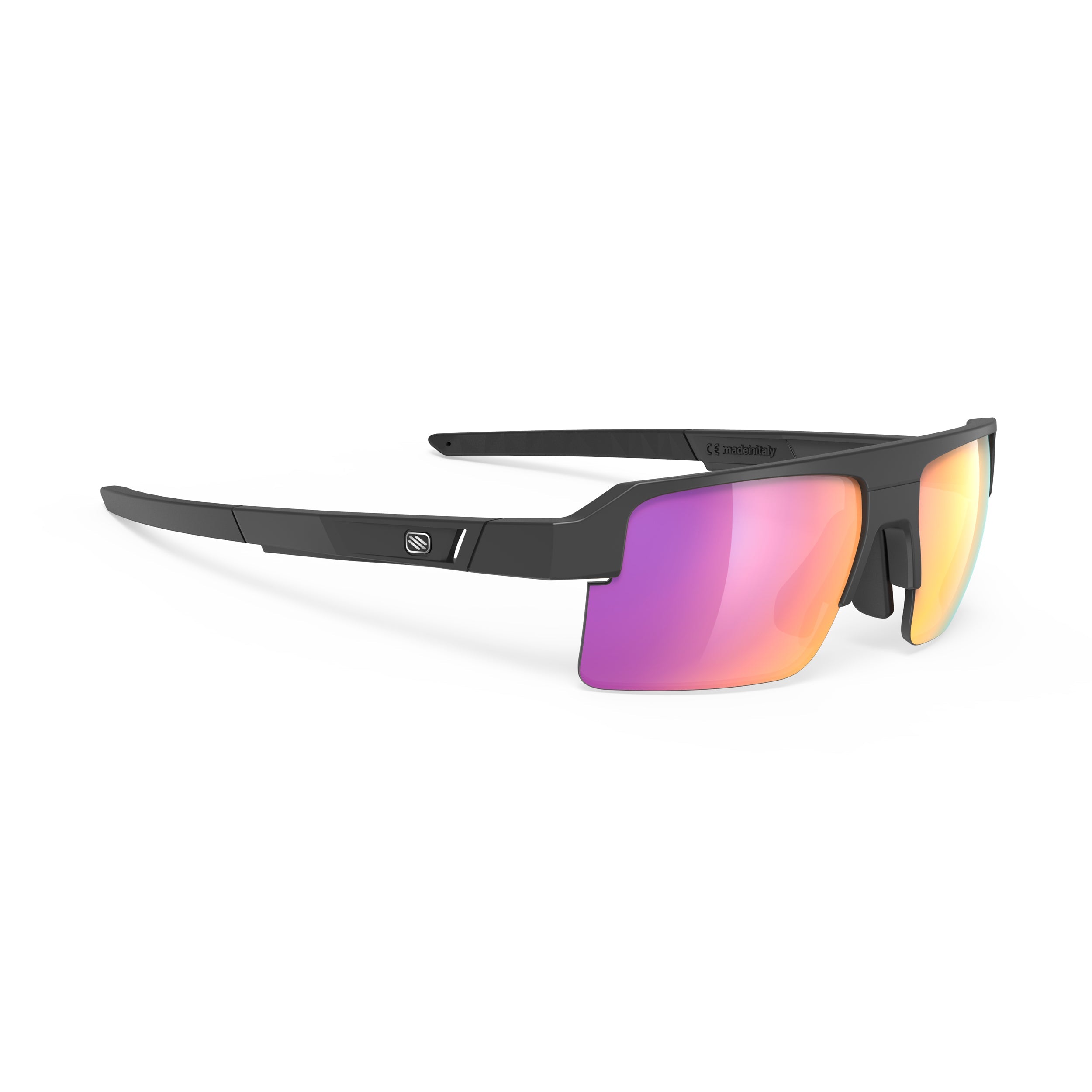 Rudy Project Sirius Matte Black mirrored multilaser sunset performance sunglasses – front view