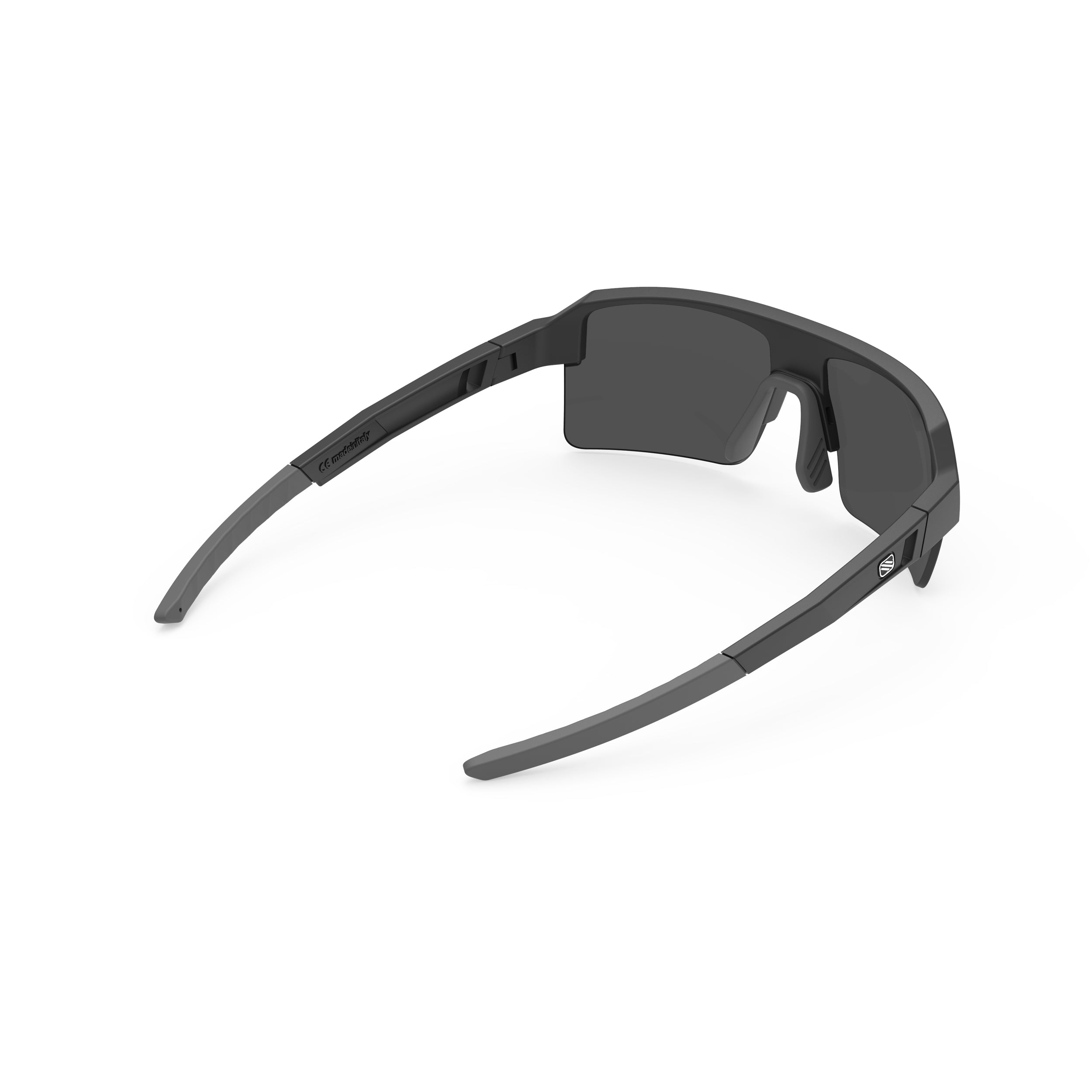 Rudy Project Sirius Matte Black mirrored smoke black performance sunglasses – rear view