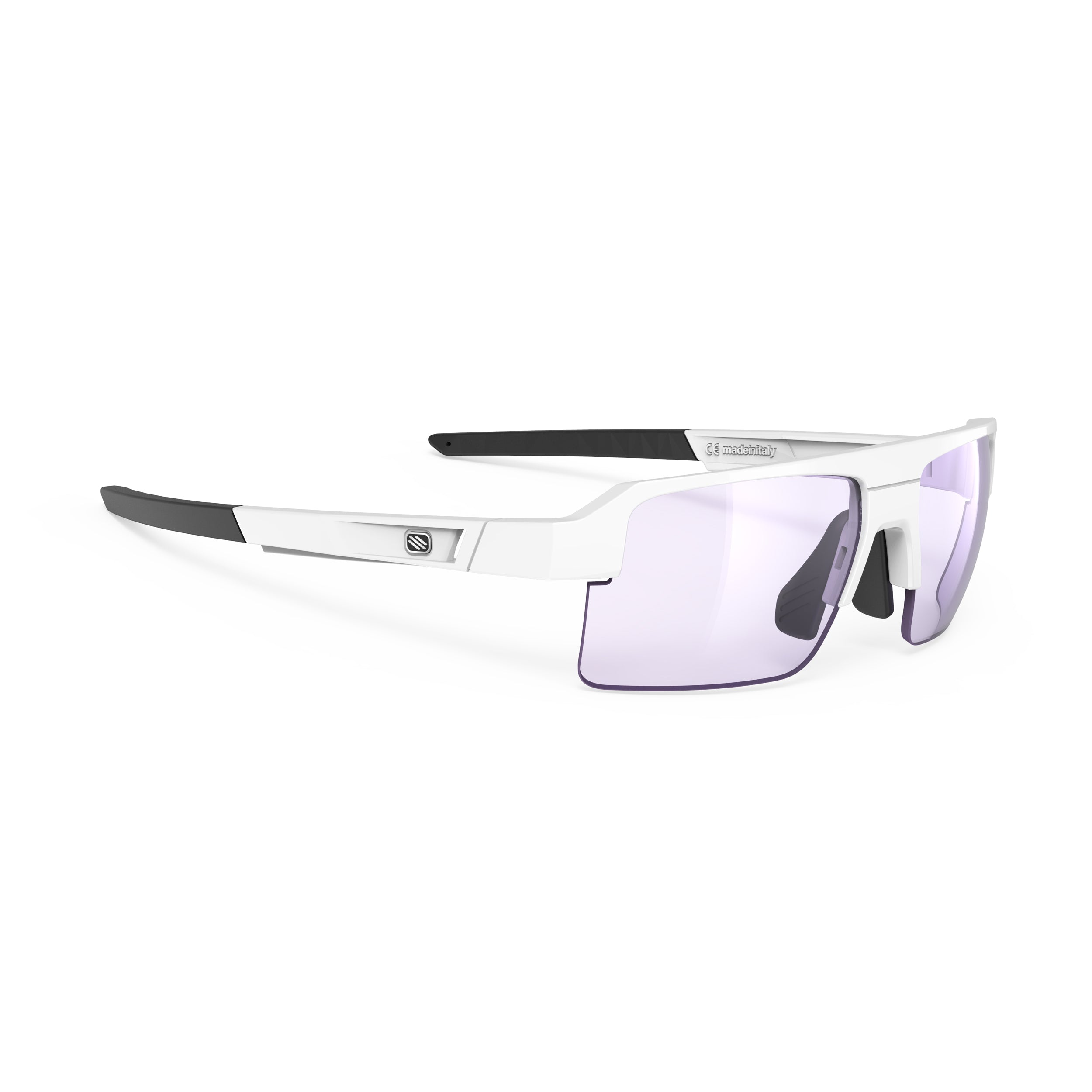 Rudy Project Sirius White Gloss photochromic laser purple hdr performance sunglasses – front view