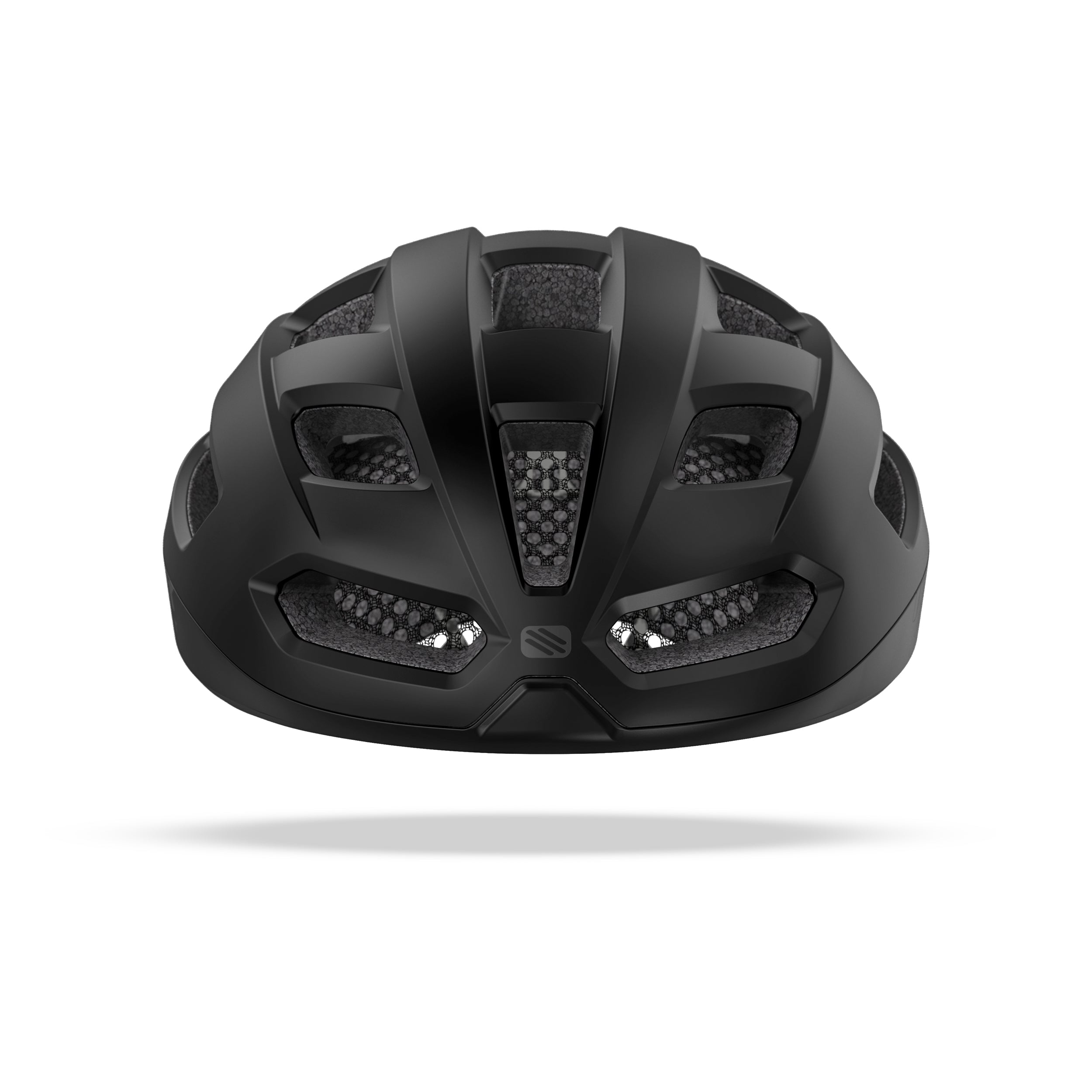 Rudy Project Skudo Black Matte cycling helmet – front view, alternate angle